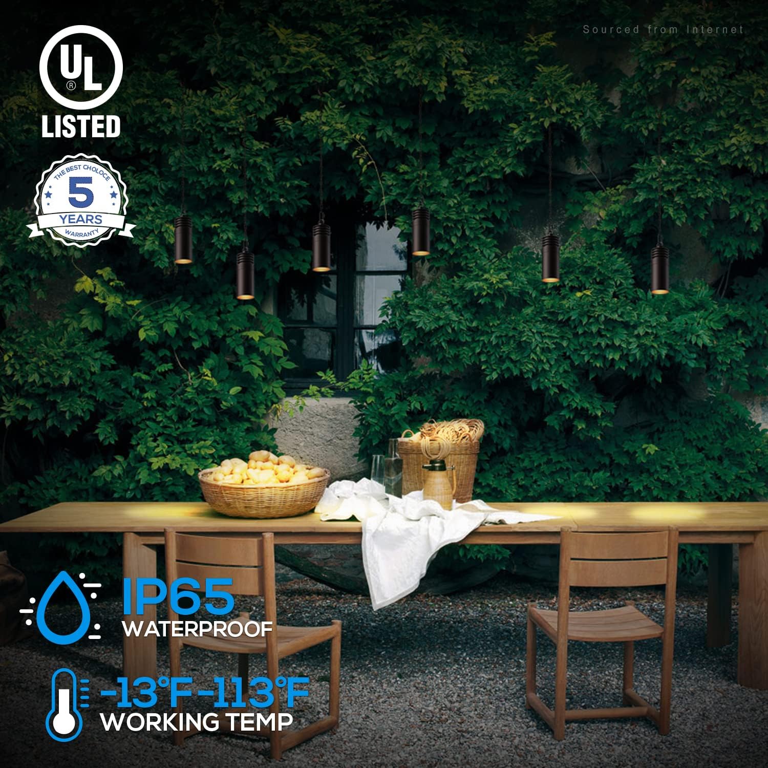 LEONLITE Low Voltage Hanging Landscape Lights, 12V Hanging Tree Lights, UL Listed, LED Outdoor Pendant Light for Gazebo, Pergola, Garden, Aluminum, IP65, 2700K Soft White, Oil Rubbed Bronze, Pack of 4 - - 