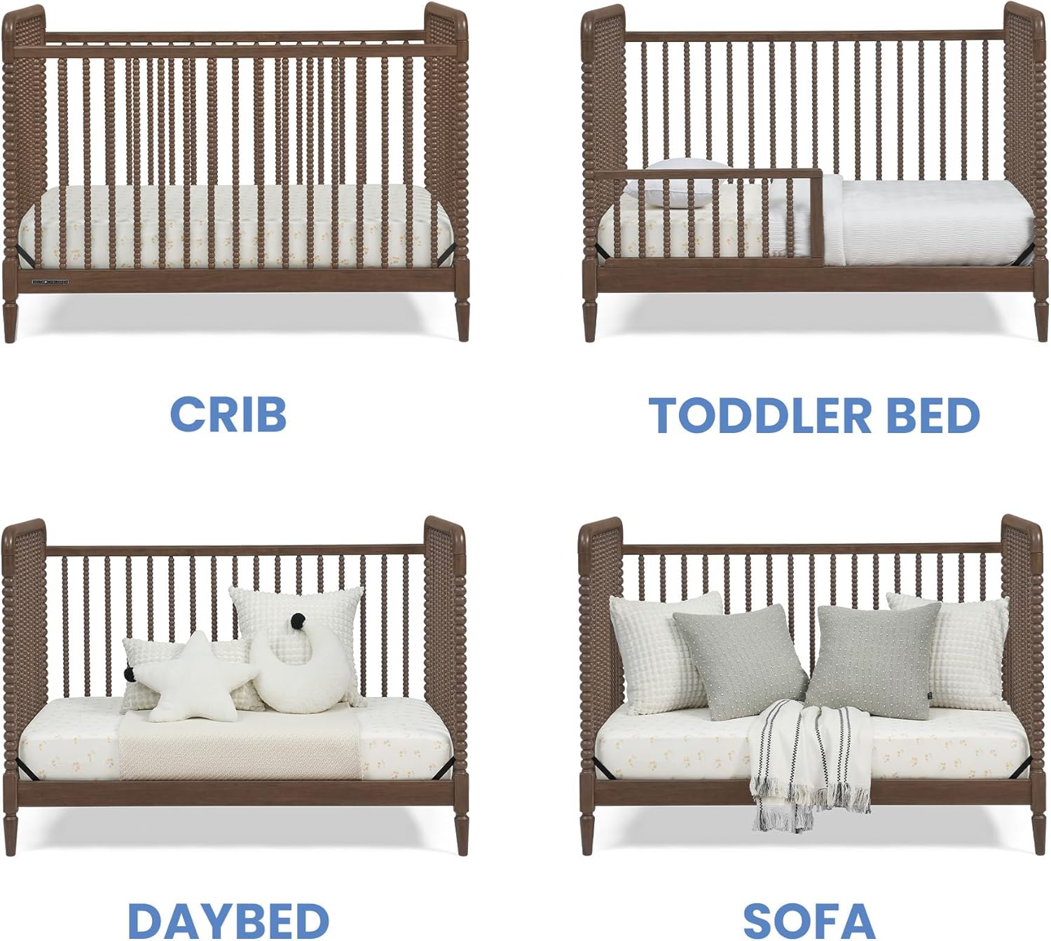 Delta Children Saint 4-in-1 Convertible Crib - Greenguard Gold Certified, Teak Brown