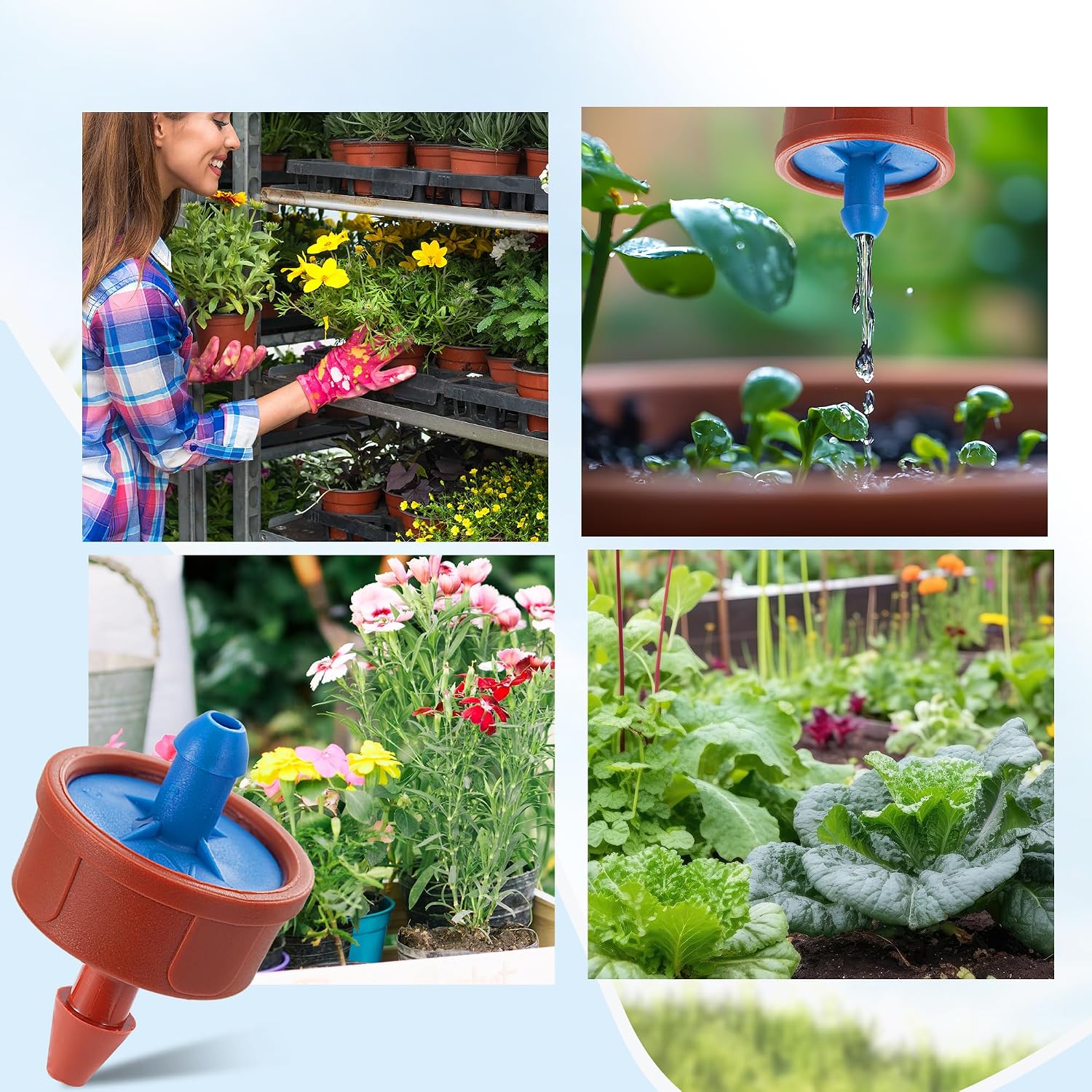 0.5 GPH Pressure Compensating Irrigation Drippers,60Pcs