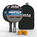 Stag Iconic Snapper Series Table Tennis Playset| Spring into Action with Vibrant Ping-Pop Colors| Intermediate Training Series T.T Racquets with High Performance Supreme TT Balls-4 Player Playset gallery image