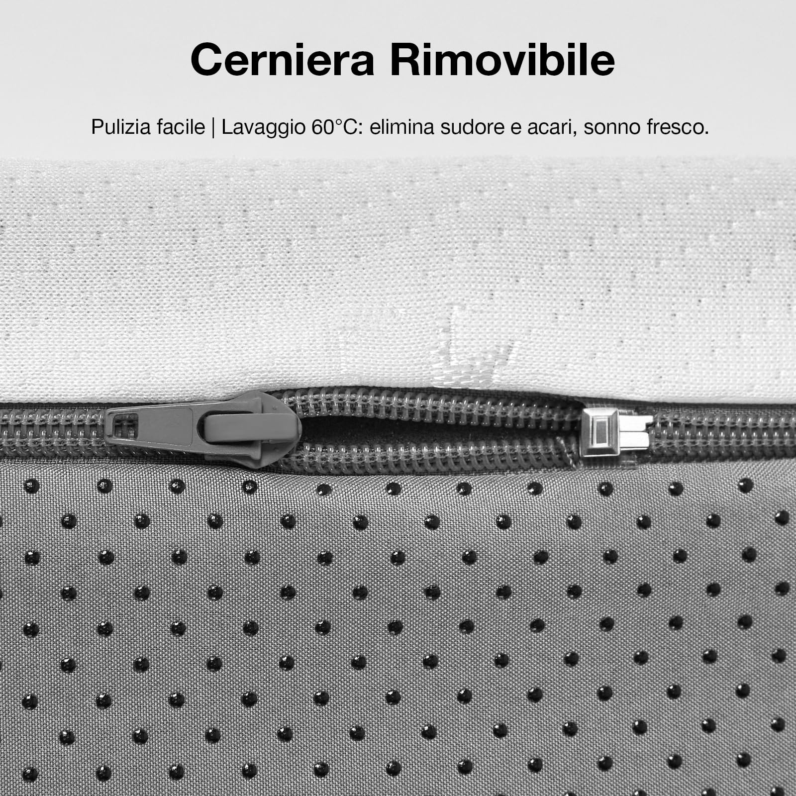 Novilla Materasso Matrimoniale 80x190，Alto 18 cm- Memory Foam e Schiuma a Onde in Fibra di Bambù, Ortopedico e Ergonomico, Anallergico e Antibatterico