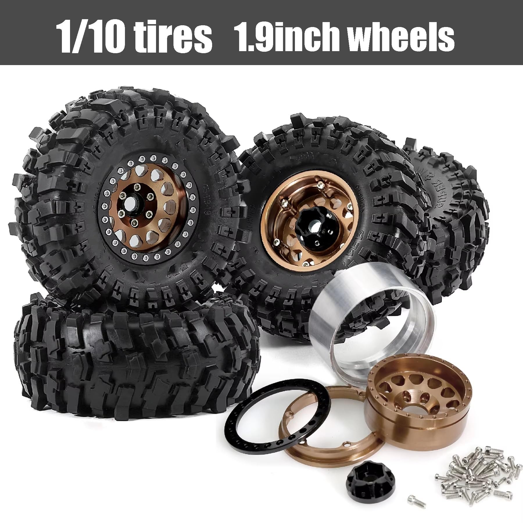 Compatibile Con Traxxas Per TRX4 D90 Per Axial Per SCX10 II III Per MST 1/10 RC Crawler Car Set Di Cerchi In Gomma Beadlock Da 120 Mm E 1,9" RC Ruote Gomma
