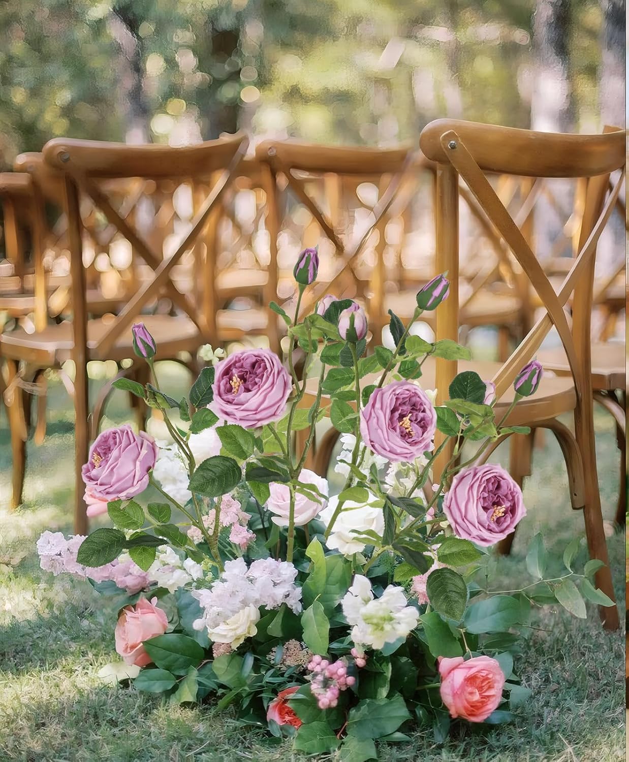 Real Touch Purple Austin Roses Peonies Artificial Flowers 4 Bouquets Latex Fake Peonies with Long Stem Realistic Faux Peonies for Wedding Party Home Table Centerpieces Decor (Deep Purple) - Image 6