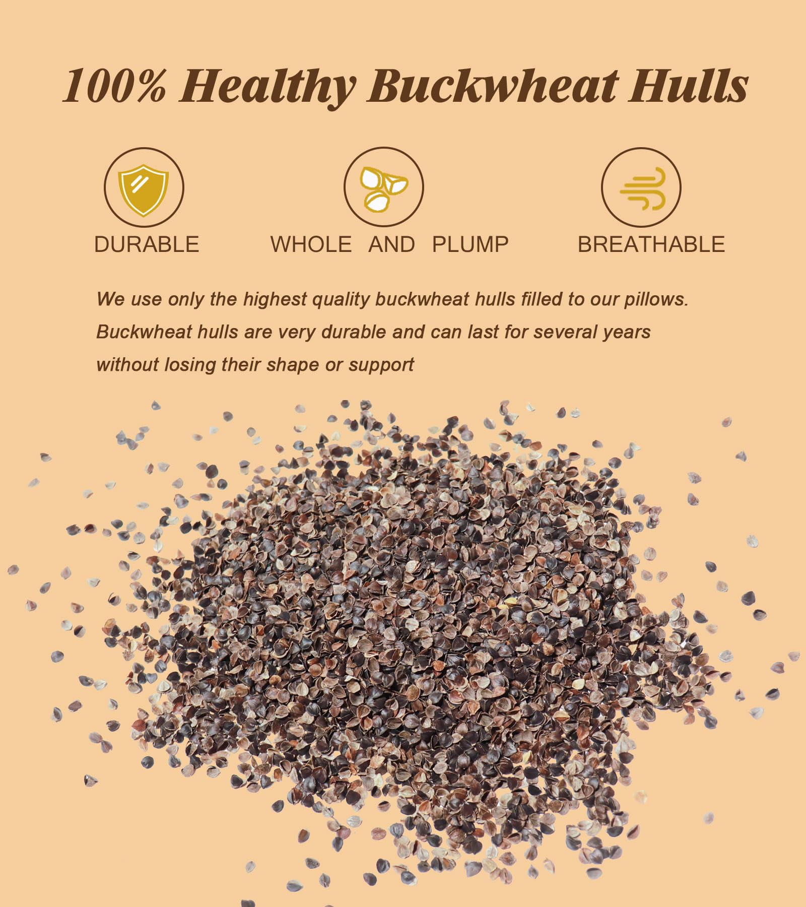 Edomi Buckwheat Pillow for Sleeping, Buckwheat Hulls Filling Neck Pillows Adjustable Loft Custom Pillow, Neck Support for Back,Stomach and Side Sleepers, Cotton Zipper Case(20x11 Inch, Red&Blue)