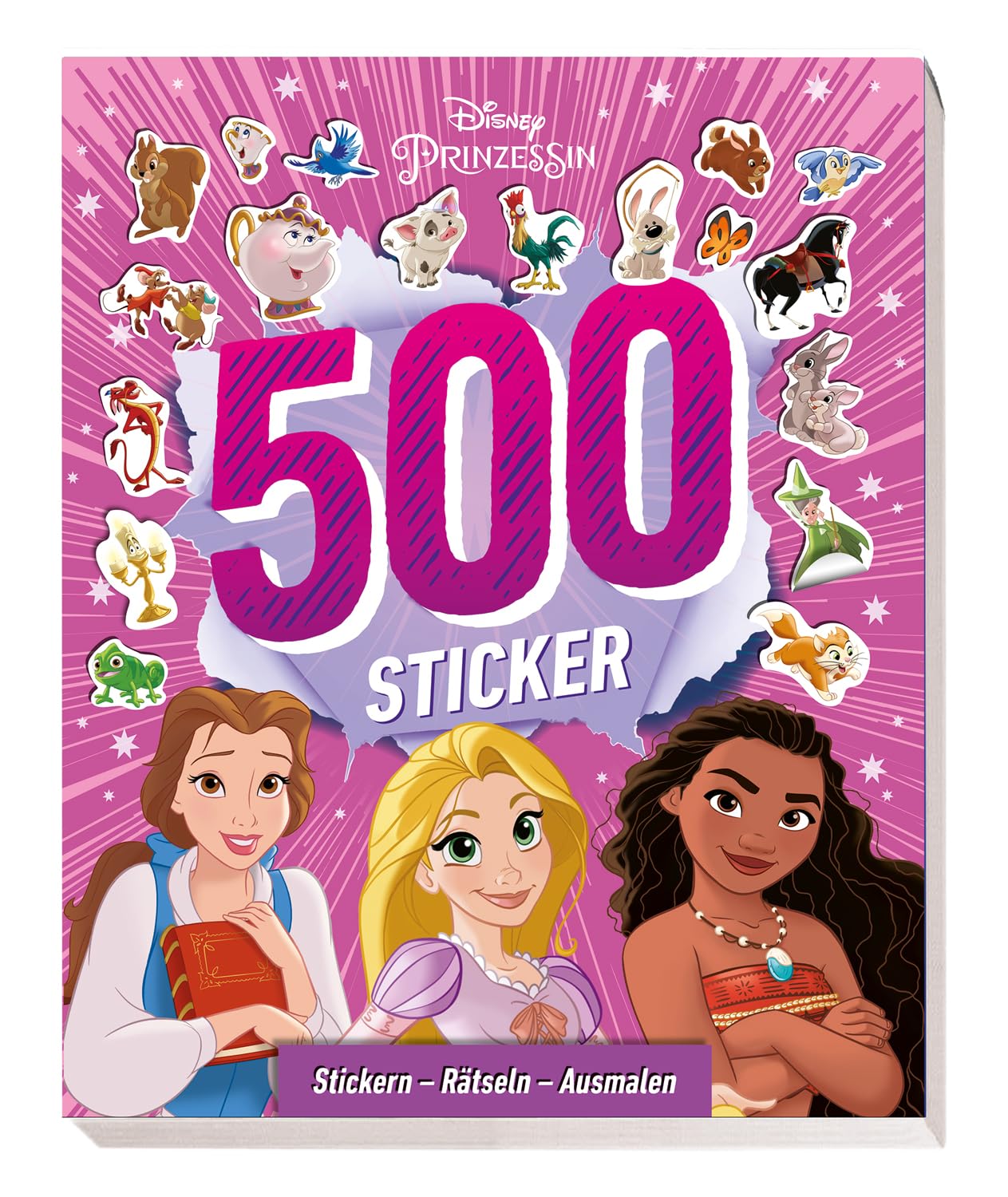 Disney Prinzessin: 500 Sticker - Stickern - Rätseln - Ausmalen: Activityblock mit 500 Stickern