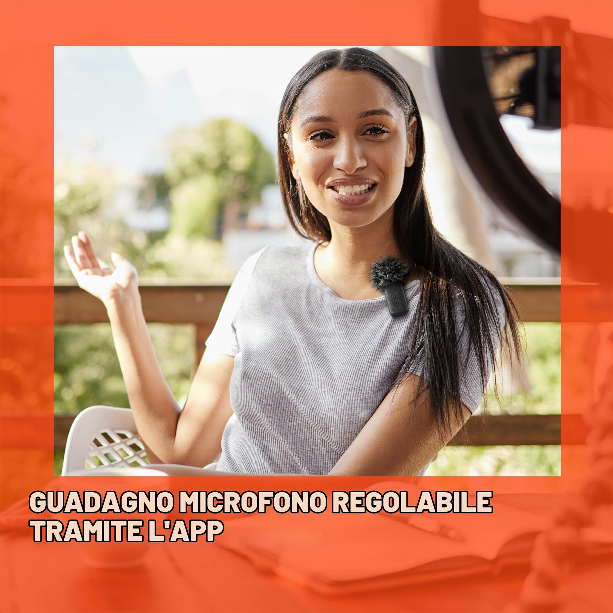 JBL Quantum Stream Wireless, Microfono per Streaming, Nero | Condensatore Indossabile per Registrazione, con Pattern Polare Omnidirezionale, USB-C Compatibile con Dispositivi Apple