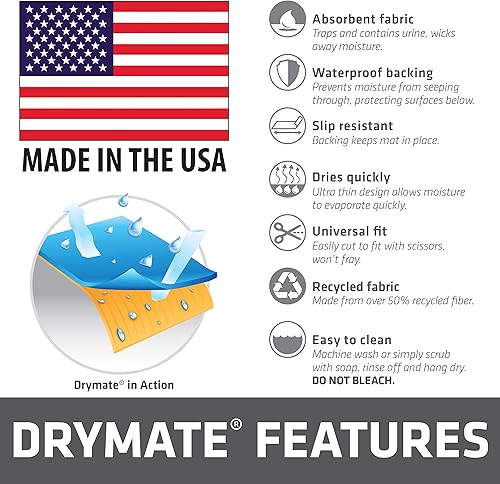 Miniatura 7 de Drymate Forro para jaula de perro, absorbe la orina, impermeable, antideslizante, lavable, almohadilla para orina de cachorro para entrenamiento de