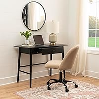 Vista 4 de Linon Escritorio de madera negro con un cajón Melissa