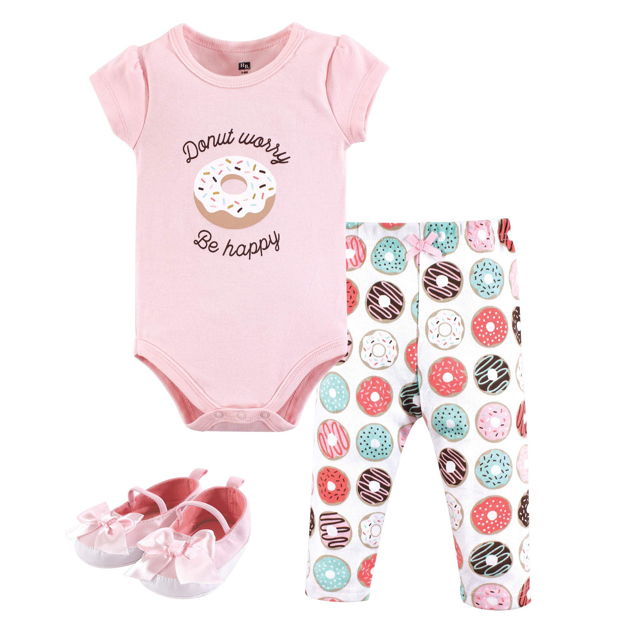 Hudson baby Body chłopięce dla chłopców, spodenki/szorty i buty wyposażenie dla niemowląt, Donut Worry, 6-9 Miesiące