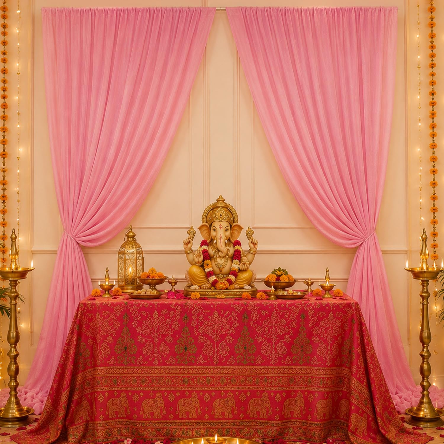 Special You Pink net Curtain Cloth for Decoration Backdrop Combo for Birthdays, Christmas, Anniversary, Baby Shower, Photo Shoot, Wedding Party, Stage Background- Set of 2 Pieces-image-8