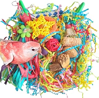 Multi-Texture Bird Activity Set: Grass Mat, Swings, & Climbing Hammock for Small Birds
