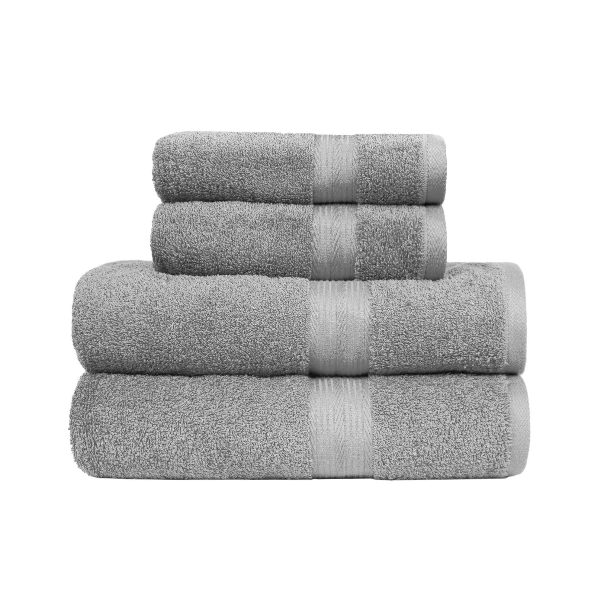 Amazon BasicsFade Resistant Towel Set, 2 Bath and 2 Hand - Grey by Amazon BasicsOEKO-TEX MADE IN GREENOEKO-TEX MADE IN GREENOEKO-TEX MADE IN GREEN