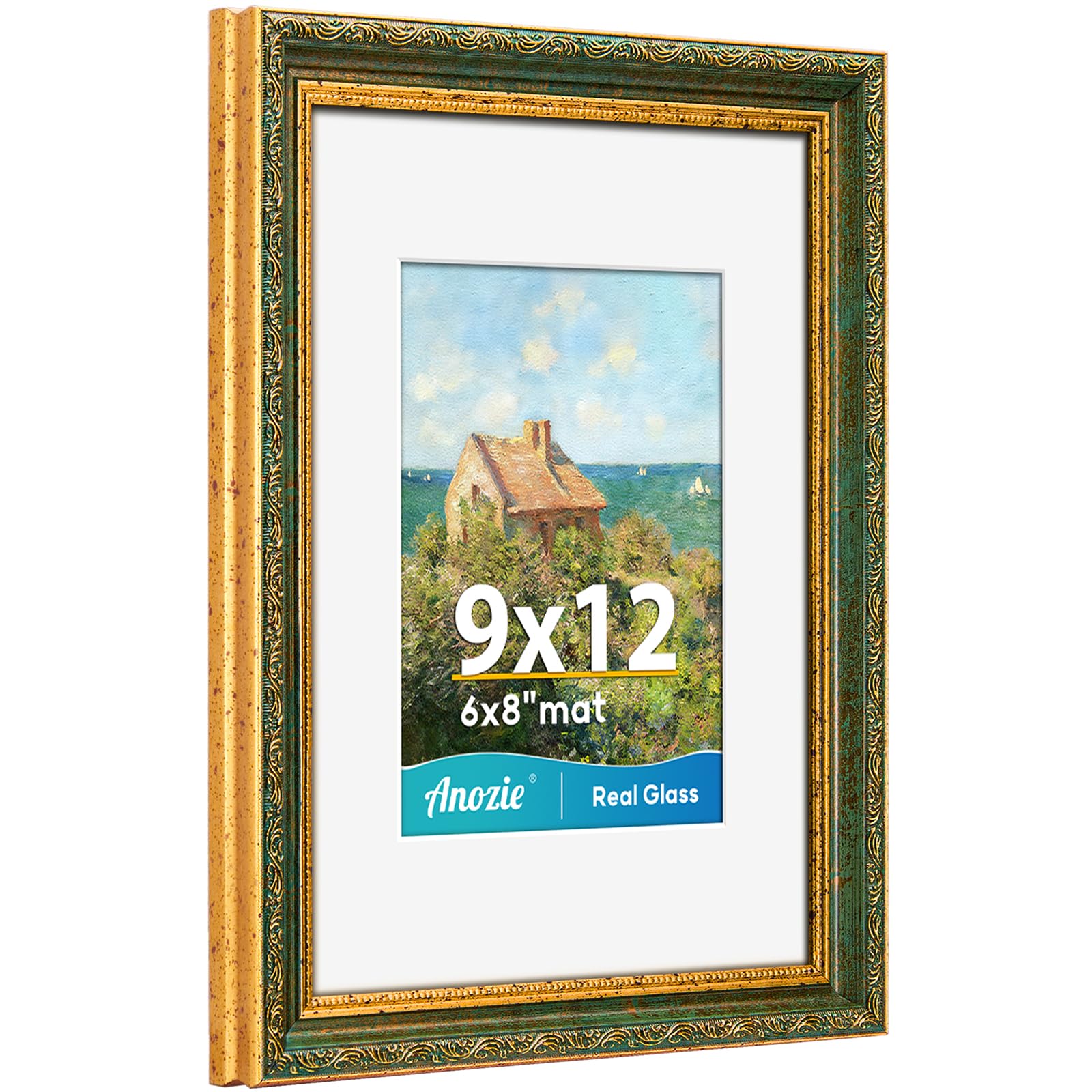 Amazon.co.jp: Anozie ヴィンテージ 9x12 写真フレーム、アンティーク