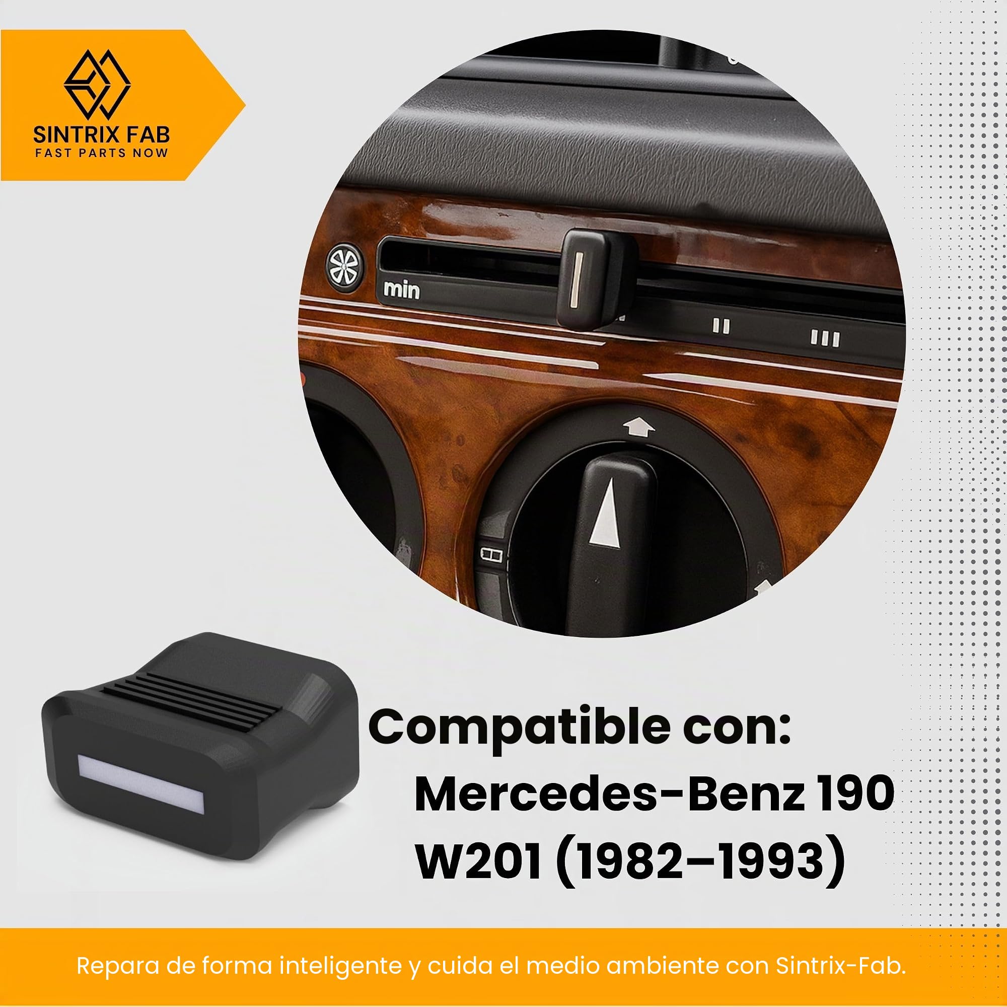 Botón Maneta de Calefacción Ventilador, compatible con Mercedes 190E W201 – Maneta giratoria de repuesto para interruptor deslizante A2018310217, adecuado para control de calefacción