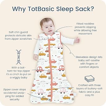 Toddler Sleep Sacks 2T-3T-4T, 0.5 TOG Light Summer Wearable Blankets, Extra Long XL Sleeping Bags, 2 Pack