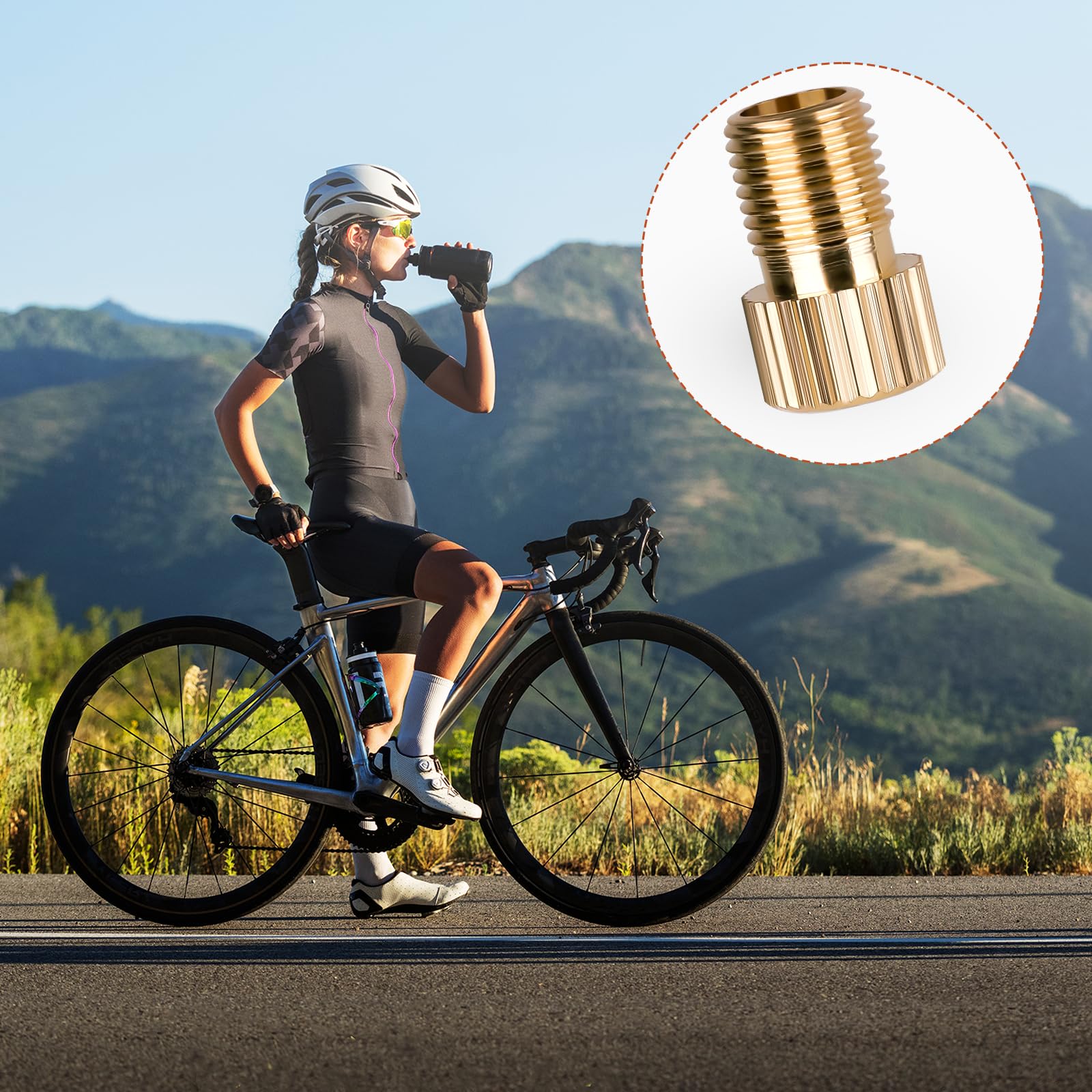 Sliverdew 5 pezzi adattatore valvola Presta a Schrader in ottone per bici
