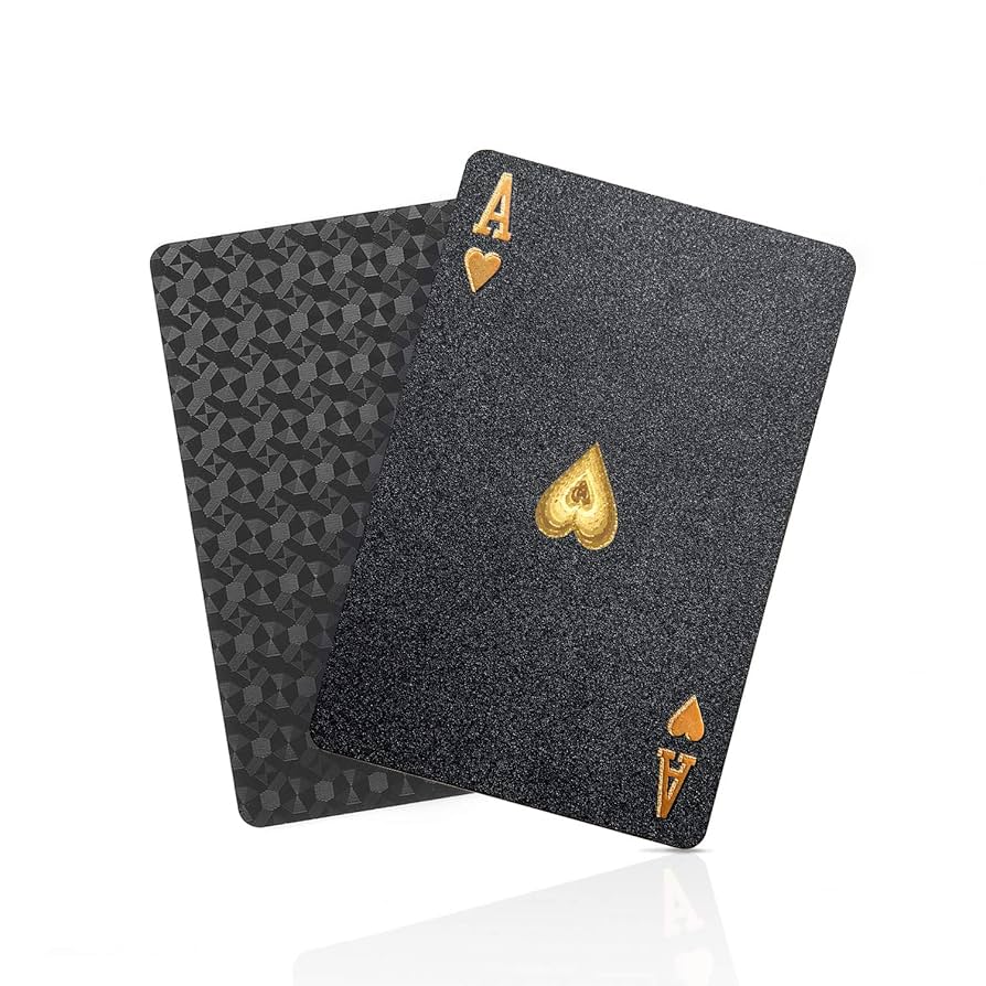 BIERDORF Diamond Waterproof Black Playing Cards, Poker Cards, HD, Deck of Cards (Black)