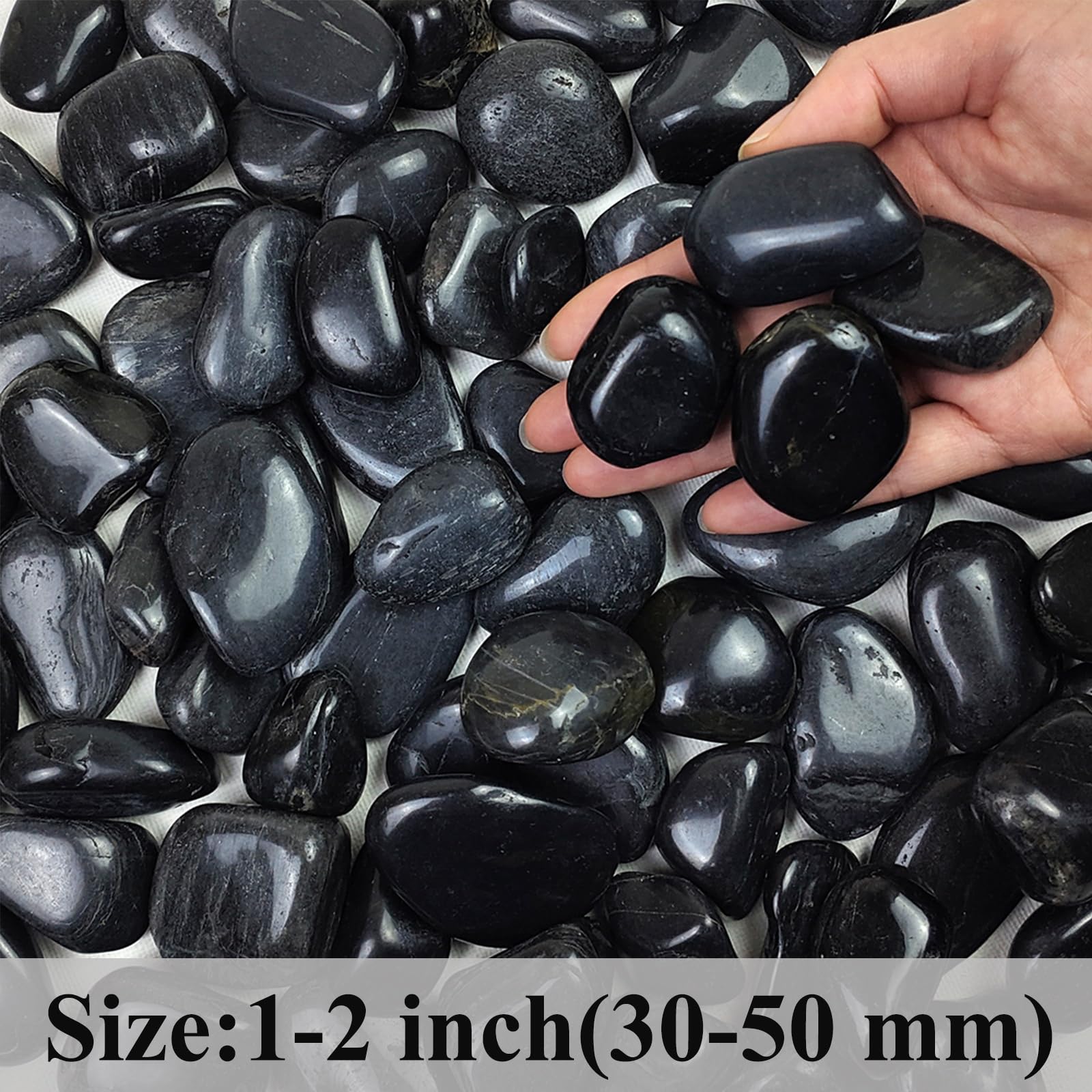 Snapklik.com : 20 Lbs Decorative Black River Rocks For Plants, 1-2 Inch ...