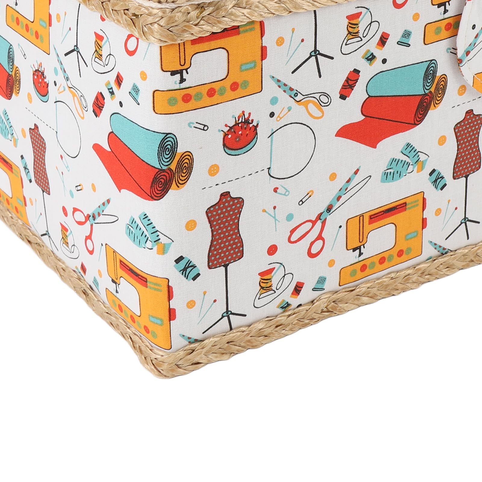 Panier à Couture, Boîte de Rangement de Couture Portable de Grande capacité avec Plateau en Plastique Amovible, pour L'organisation des Essentiels de à Domicile et en