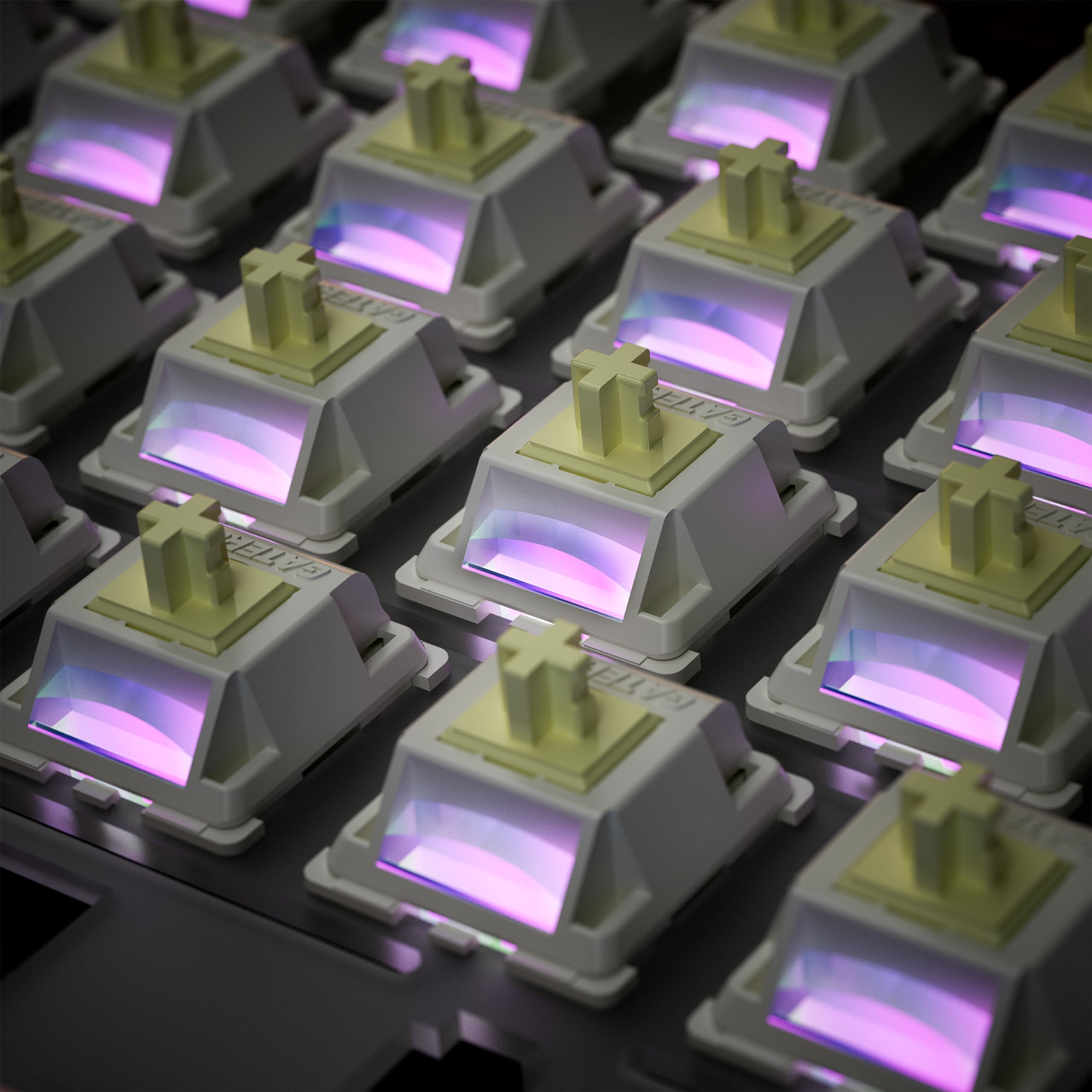kutethy GATERON Lot de 108 commutateurs de clavier linéaire silencieux pour clavier de jeu mécanique, 45gf, 5 broches, silencieux, pré-lubrifié, structure MX standard