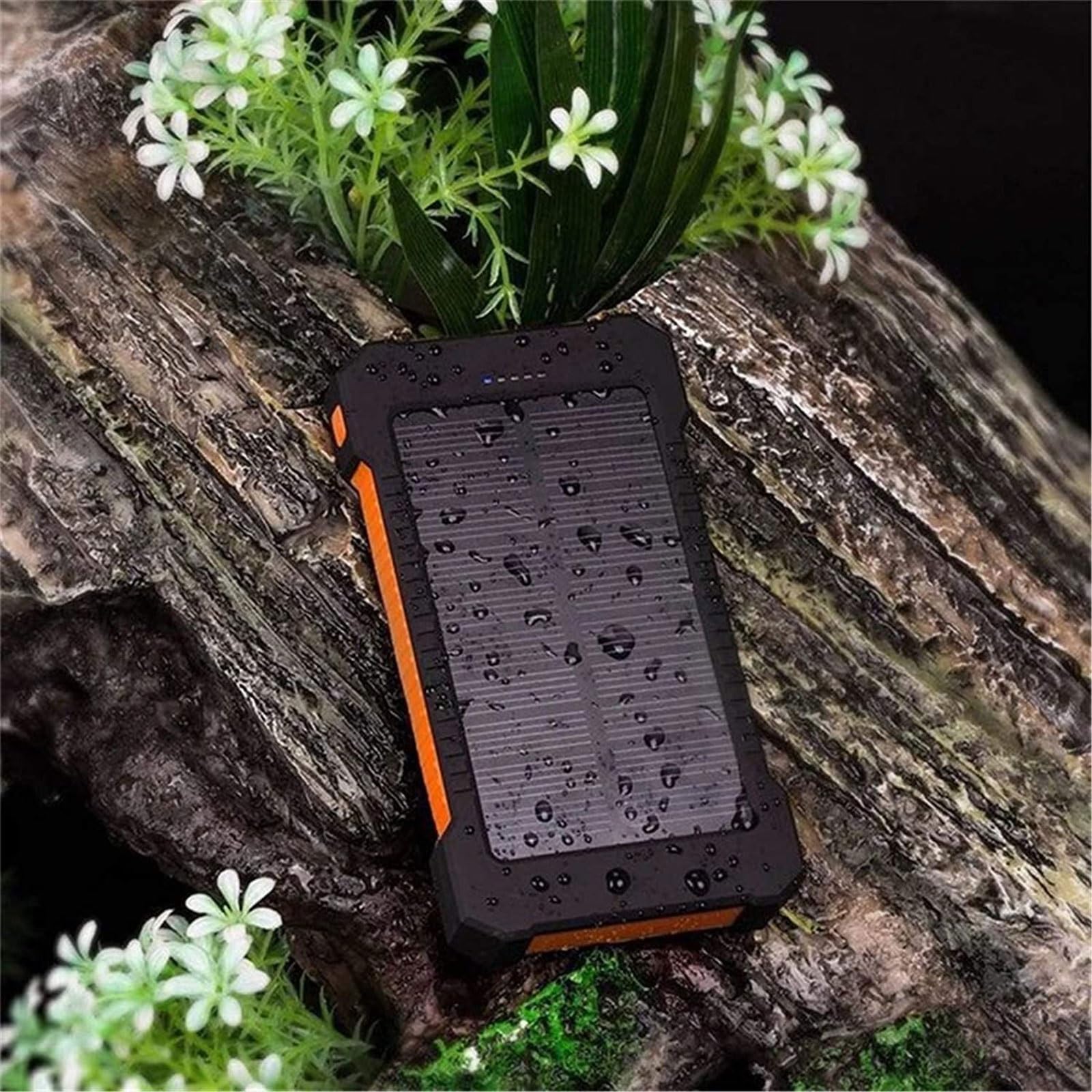 Banco de energía solar 8000mAh impermeable cargador rápido doble USB exterior 1