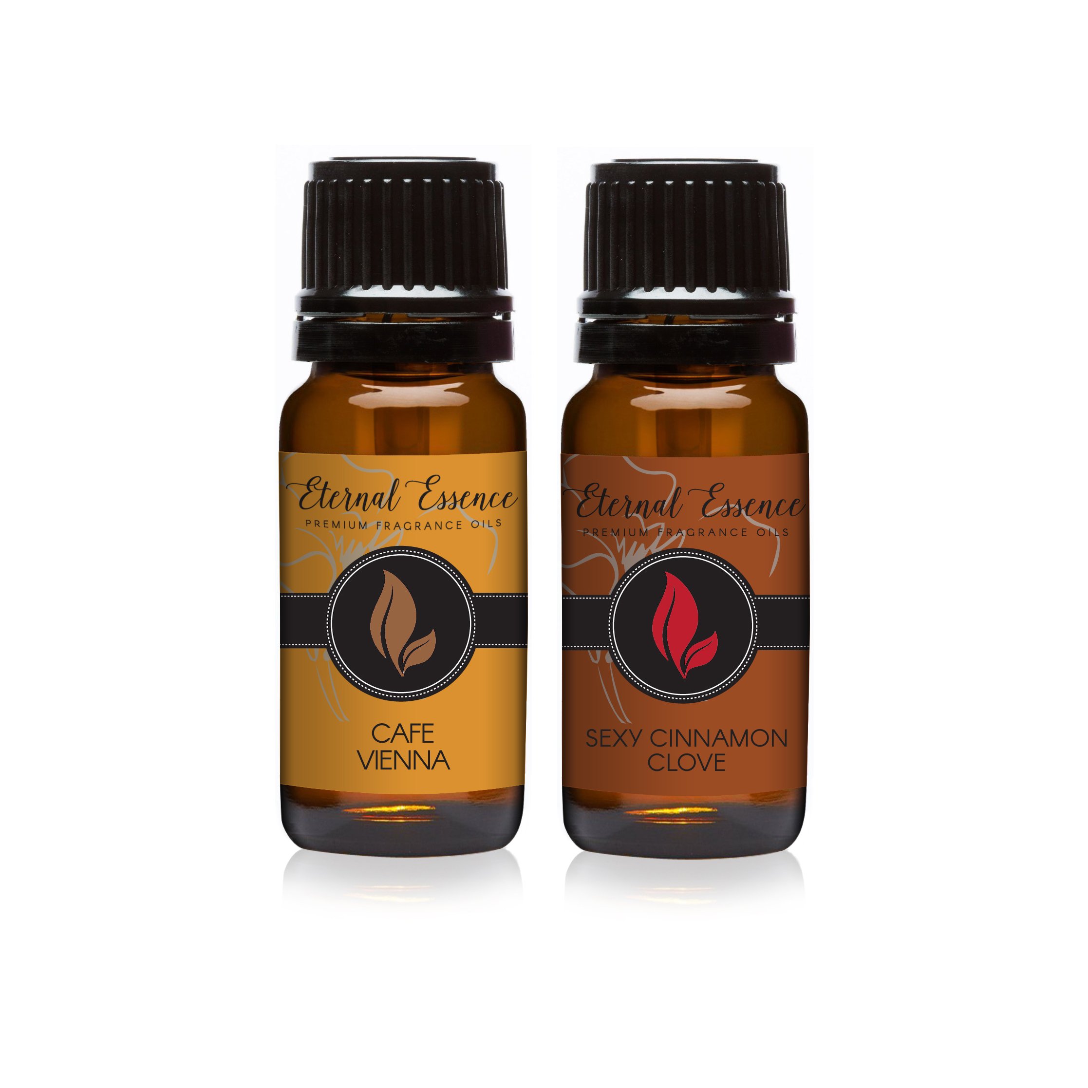 Eternal Essence Oils 2 Pack 10ml Premium Fragrance Oil - Café Vienna &amp; Sexy Cinnamon Clove - for Candle, Soap Making, Aromatherapy, Diffusers, Home Care, &amp; Humidifiers