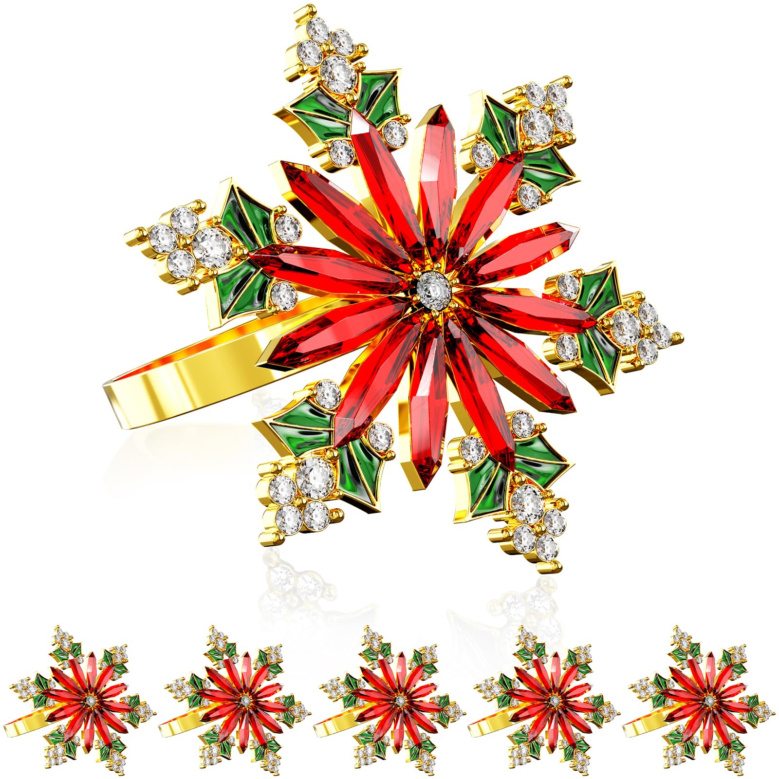 Christmas Snowflake Napkin Rings - Set of 8 -9 Christmas Snowflake Napkin Rings - Set of 8 -9
