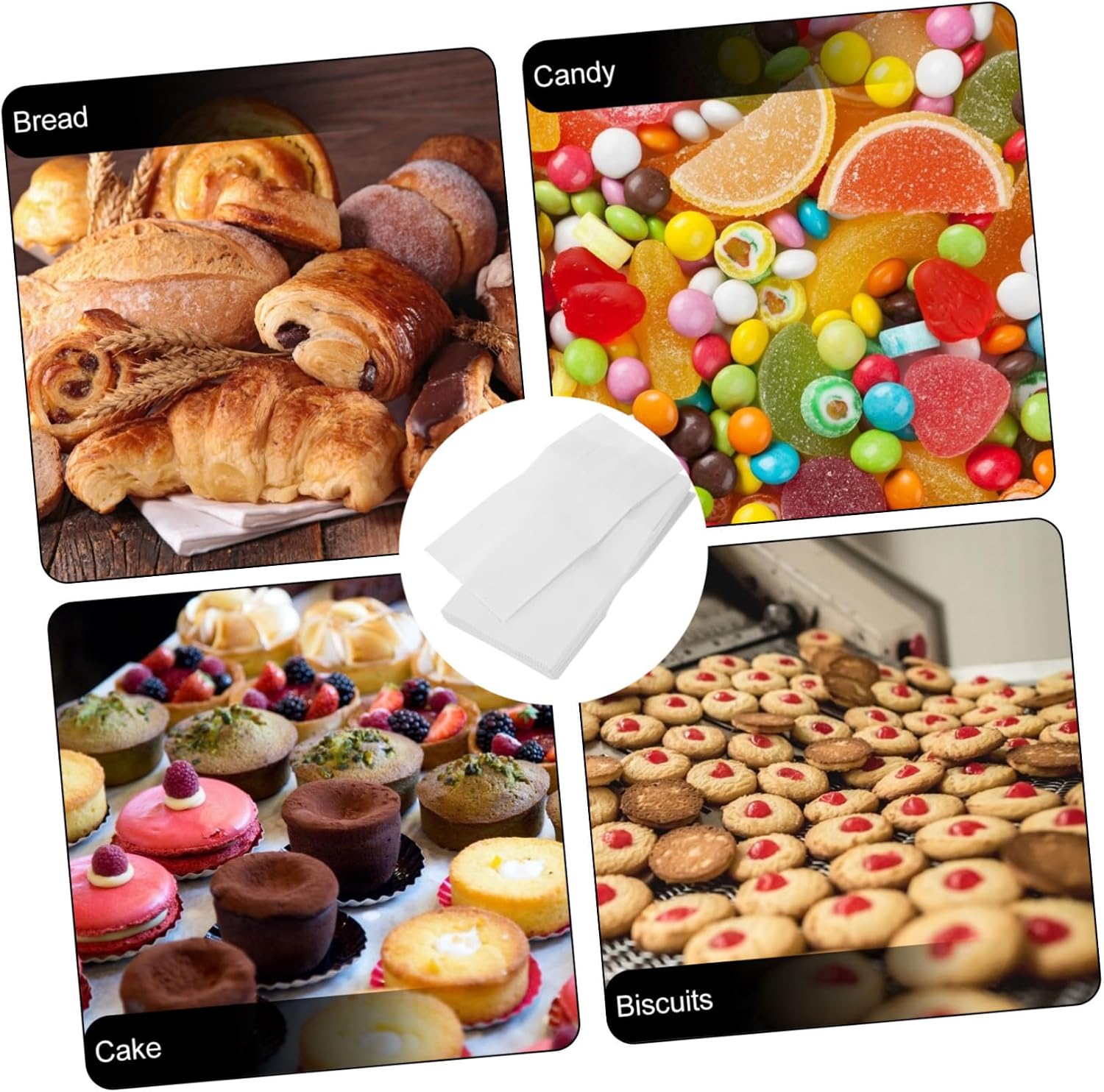 Gatuida 100pcs Paper Toast Bags Bakery Packaging for Bread Pastries and Snacks Portable Food Storage Bottom Design for Sharing Treats and Keeping Food Fresh