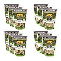 Vista 1 de Setton Farms Inshell Pistachos orgánicos, pistachos tostados y salados, paquete de 12 bolsas resellables de 7 onzas, certificado orgánico