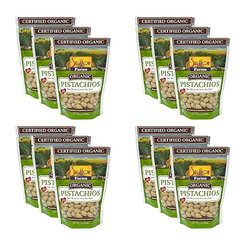 Setton Farms Inshell Pistachos orgánicos, pistachos tostados y salados, paquete de 12 bolsas resellables de 7 onzas, certificado orgánico