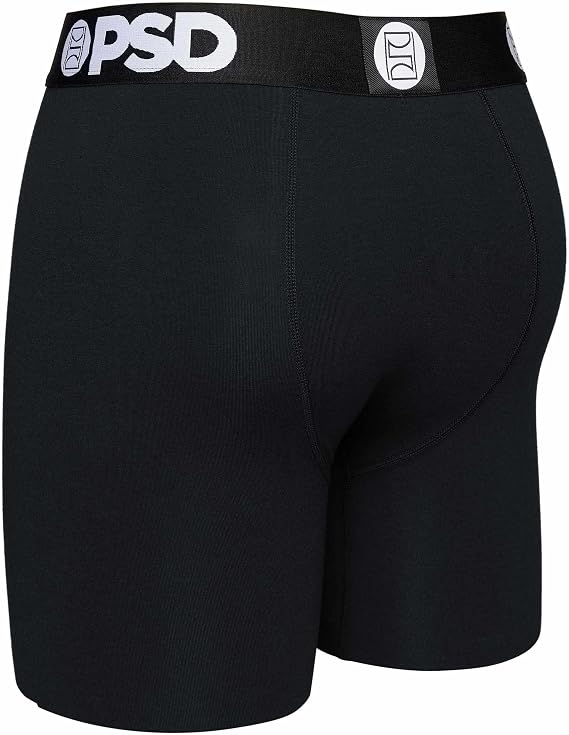 PSD Underwear Mens Boxer Briefs - 3 Pack Boxer Briefs, Mid Length, Soft & Breathable Boxer Briefs for Men