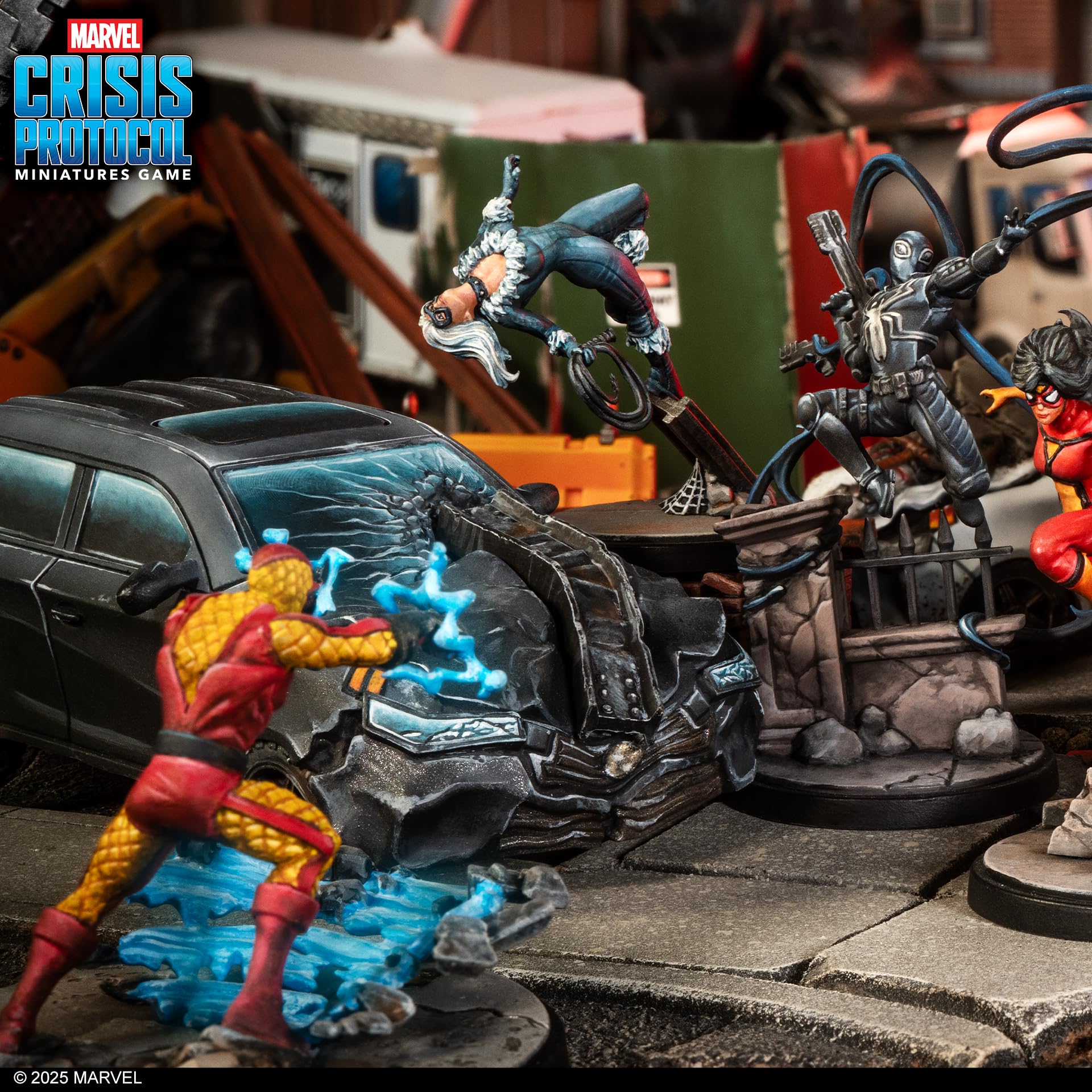 asmodee Marvel Crisis Protocol: Web-Swinging Heroes, Expansión | Juego de Miniaturas, A Partir de 14 Años, para 2 Jugadores, 90 Minutos por Partida, Español/Inglés/Francés