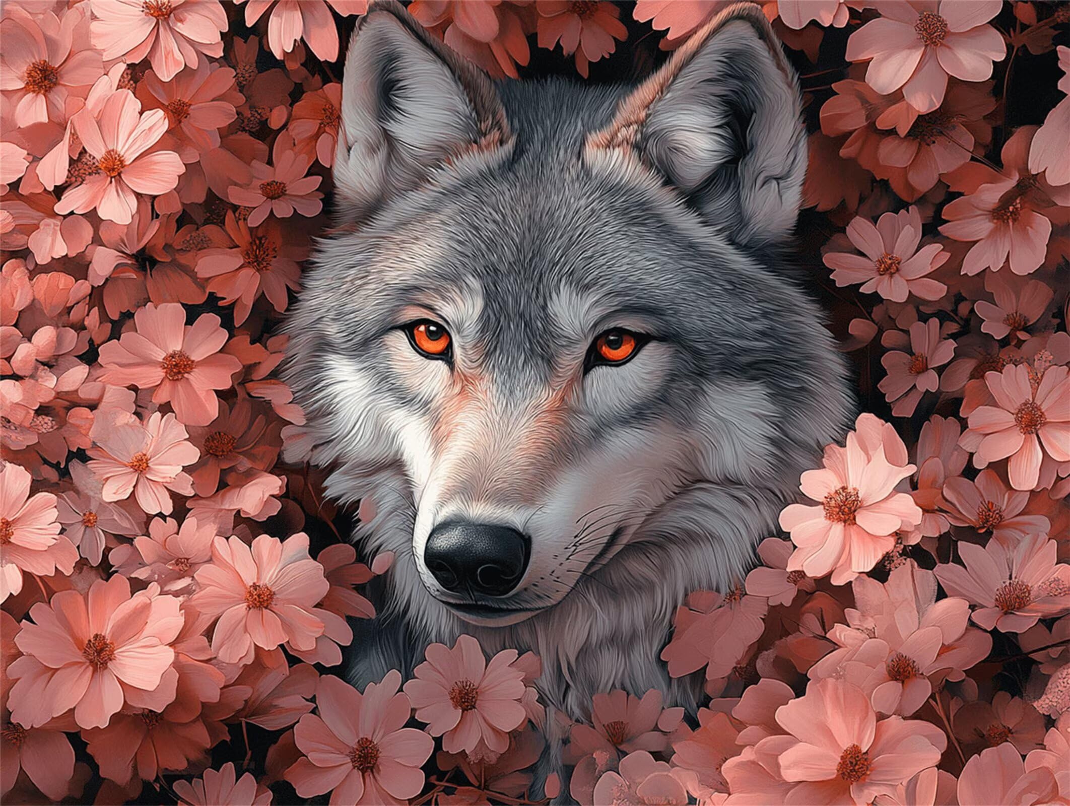 Puzzle dla dorosłych 6000, kwiat wilk, 179 x 105 cm, n-273