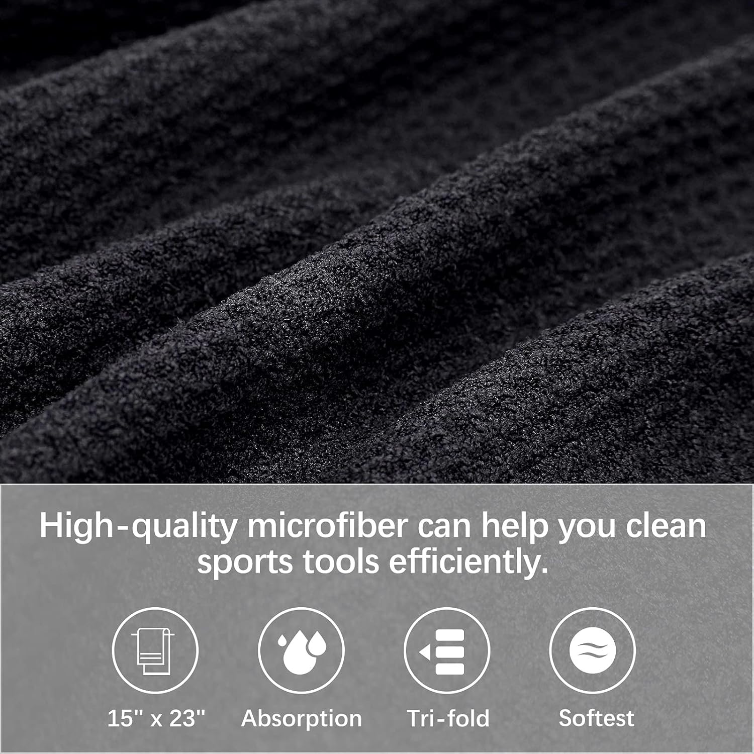 review Black Golf Towel with Clip 2 Pack 15 x 23 inch Golf Towel for Golf Bags Microfiber Fabric Waffle Pattern