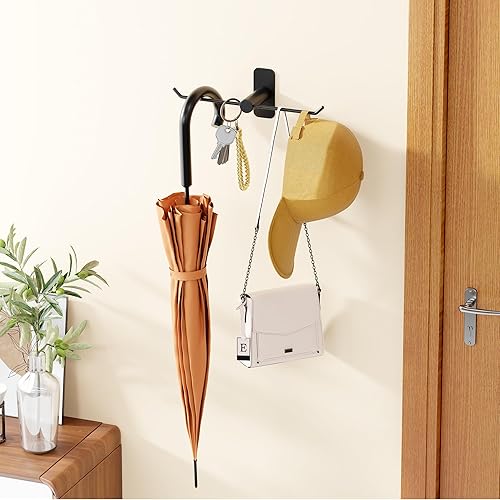 Miniatura 7 de niffgaff Paquete de 2 soportes para sombreros para gorra de béisbol, ganchos para sombreros de vaquero, adhesivo para almacenamiento de sombreros en