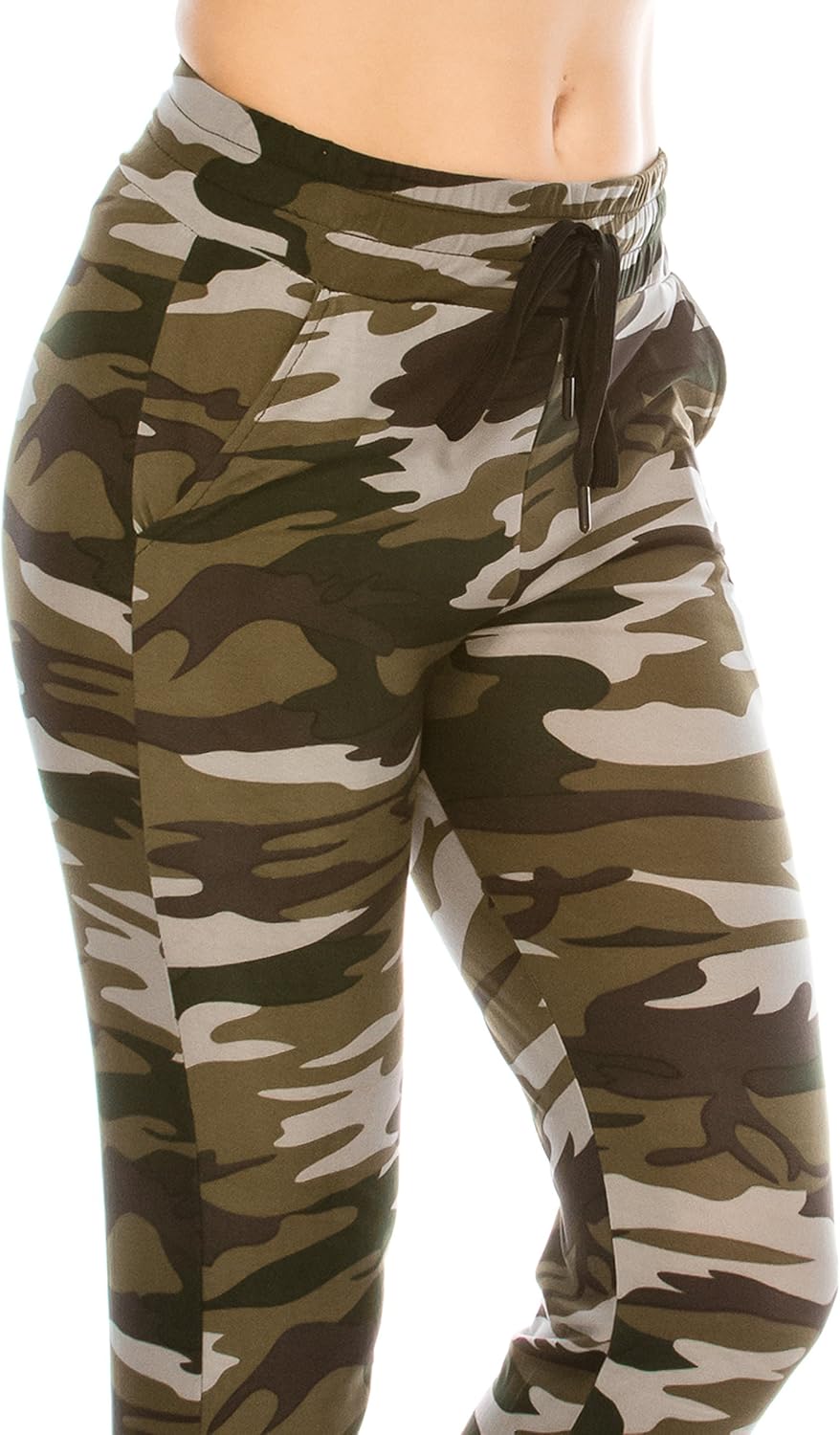 ALWAYS Women Drawstrings Jogger Sweatpants - Super Light Skinny Camo Soft Pockets Pants US M (Tag L/XL) - Image 5