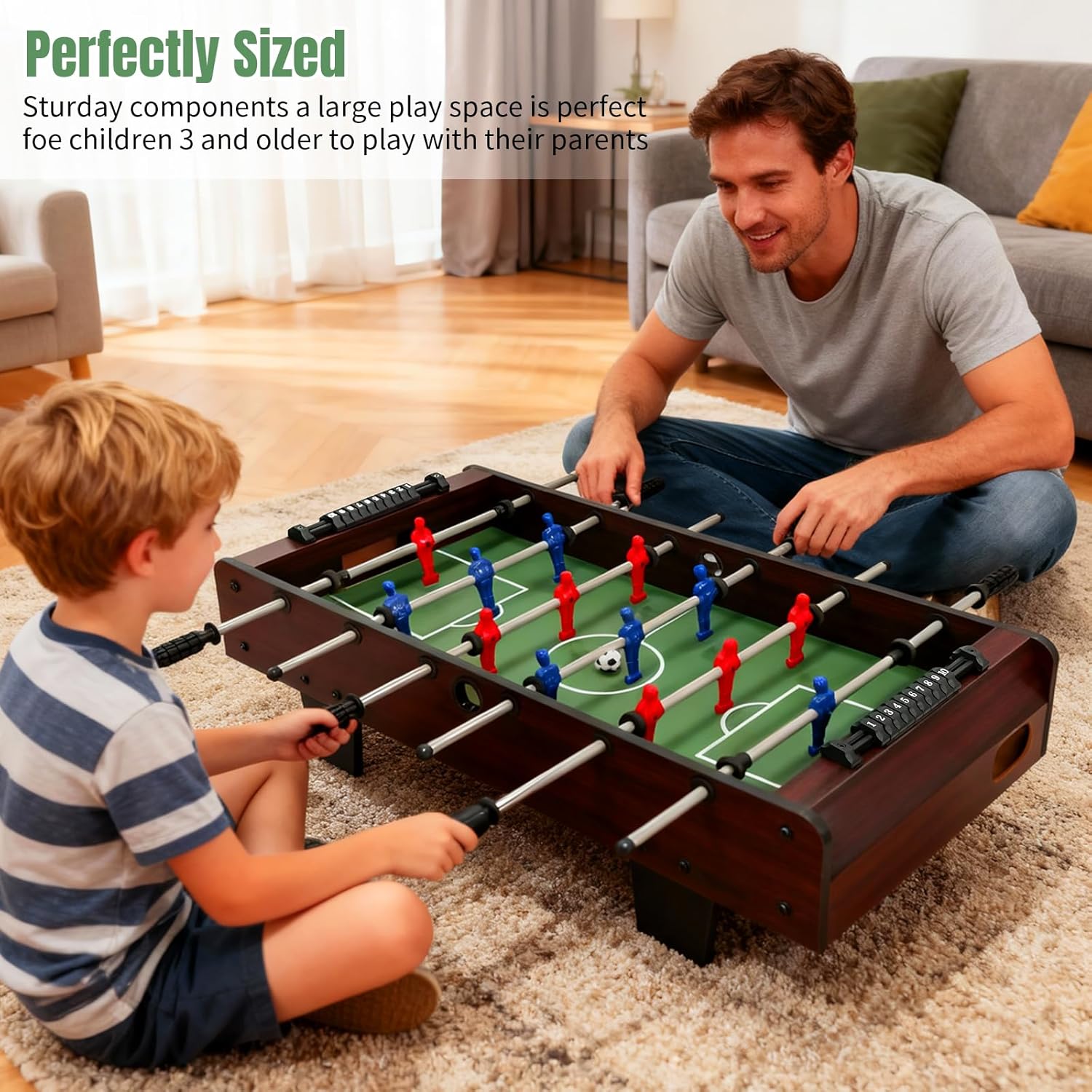 36 Inch Tabletop Foosball Game Set, Table Football, Tabletop Football Games, Durable Soccer Kit for Adults, Children, Families and Playrooms, Easy to Store