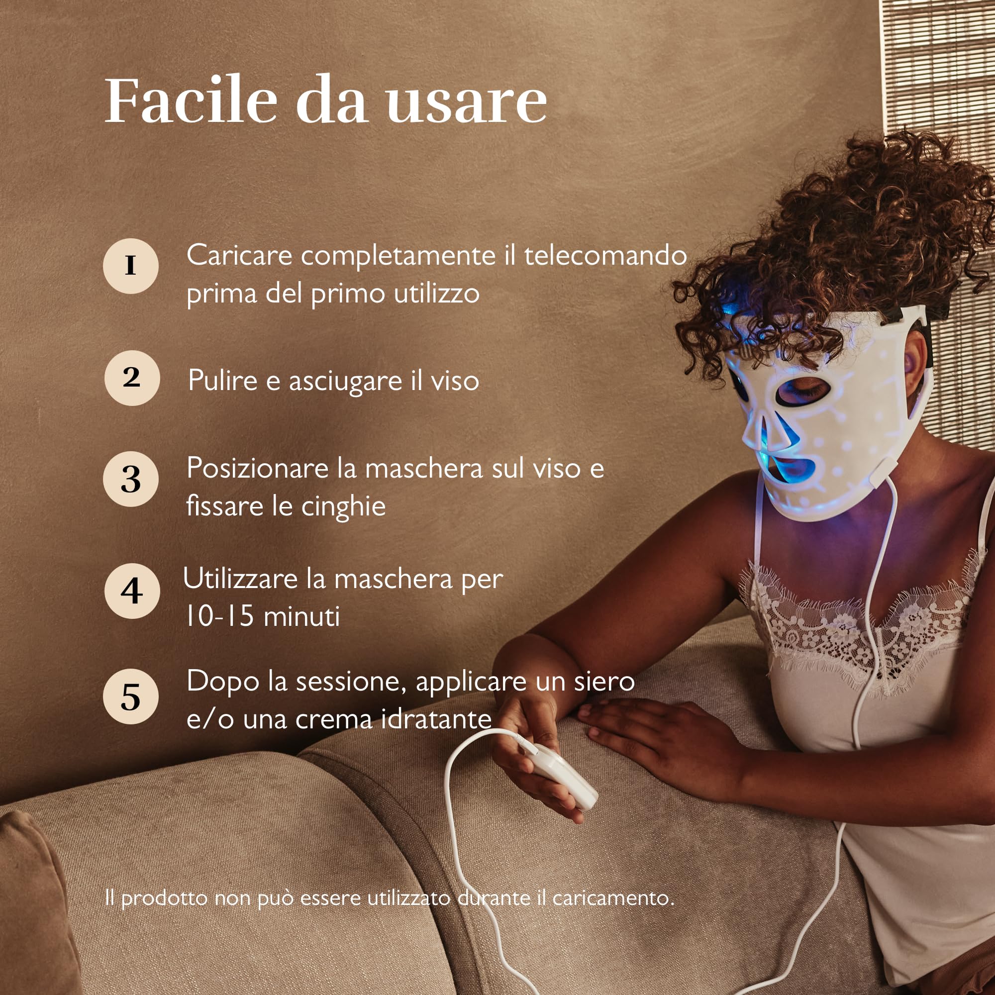 Silk'n Maschera LED viso I LED Face Mask 100 I Maschera per la cura del viso con tecnologia luce LED I senza fili, in silicone, 100 LED