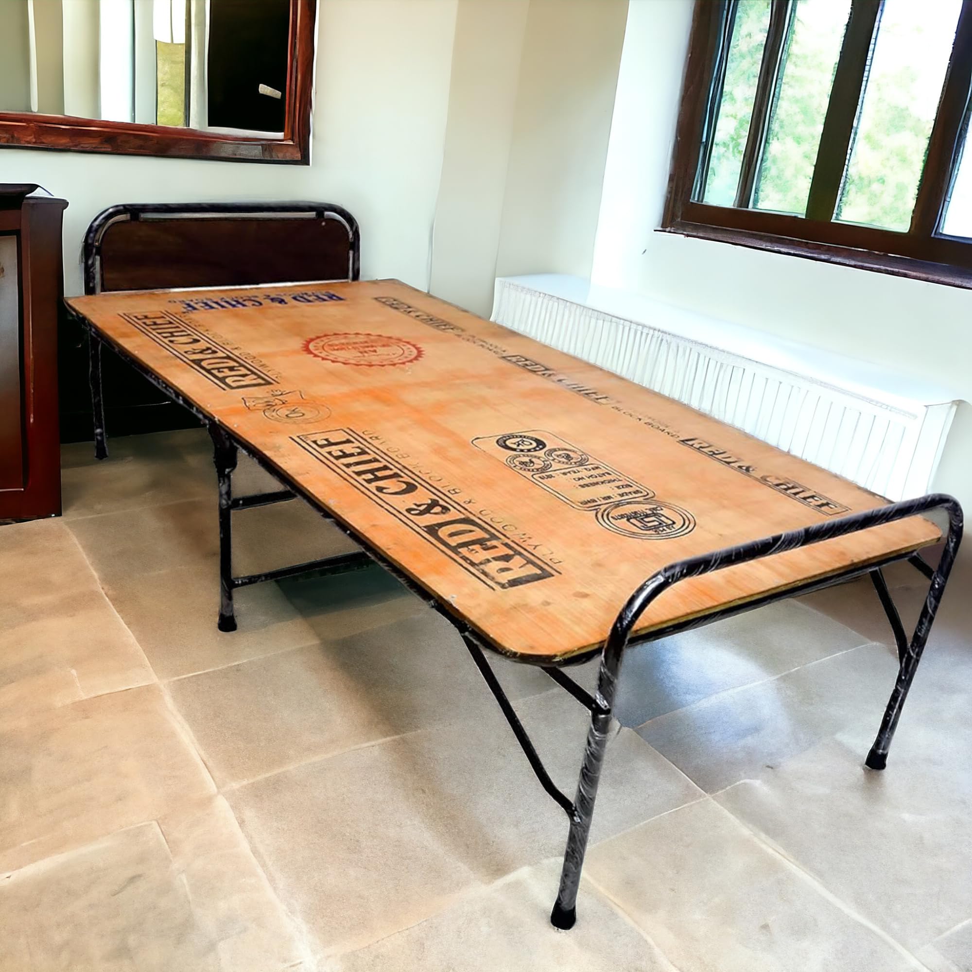 NATTNAK WE TRULY CARES Single Plywood Folding Bed Size (3ft X 6ft) | Support for Pillow | Portable Folding Bed 12MM Thick Plywood Heavy Duty Iron Frame Weight Hold Capacity 250 KG