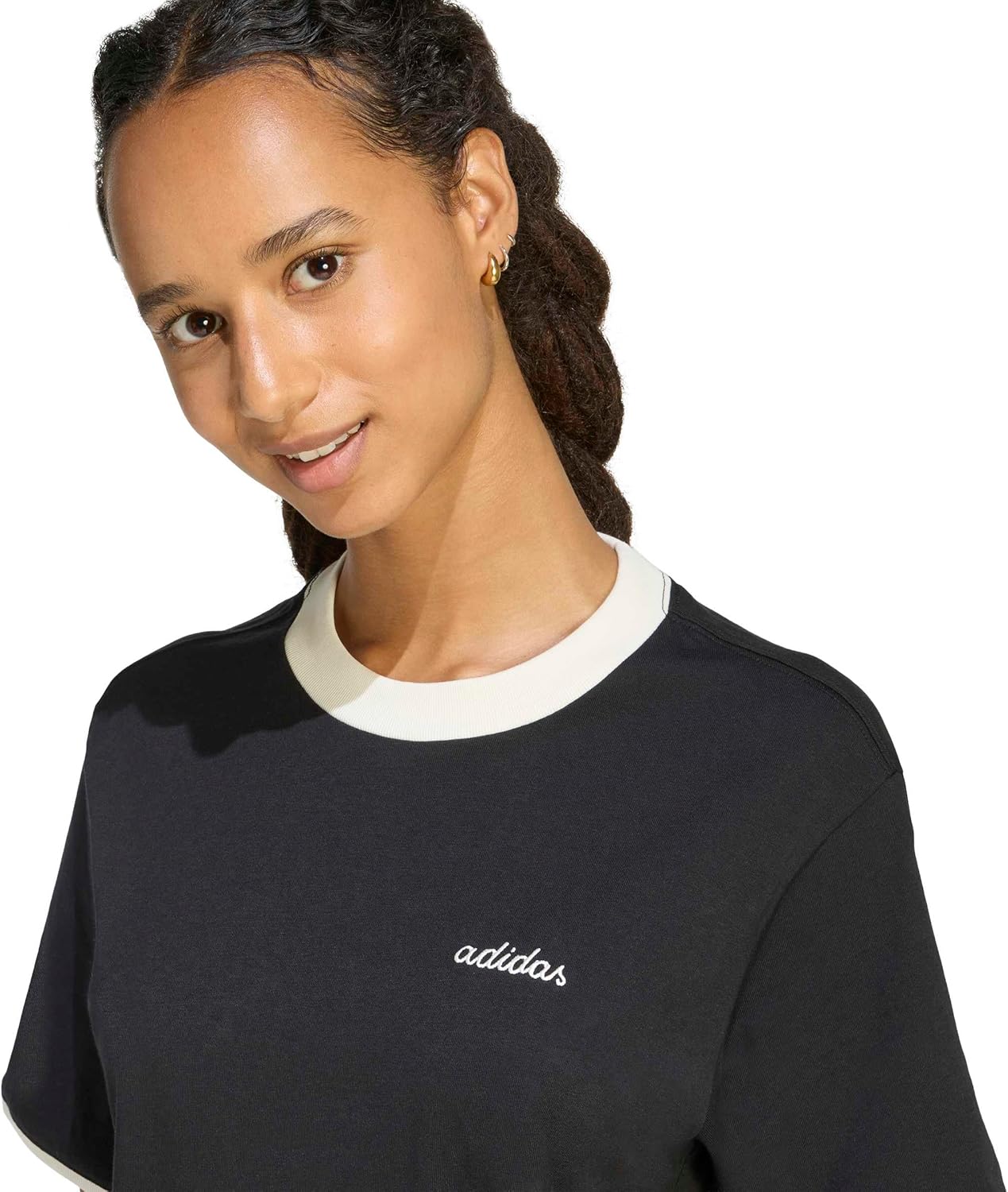 adidas Womens Seasonal Essentials Colorpop T-Shirt with Embroide - Image 4