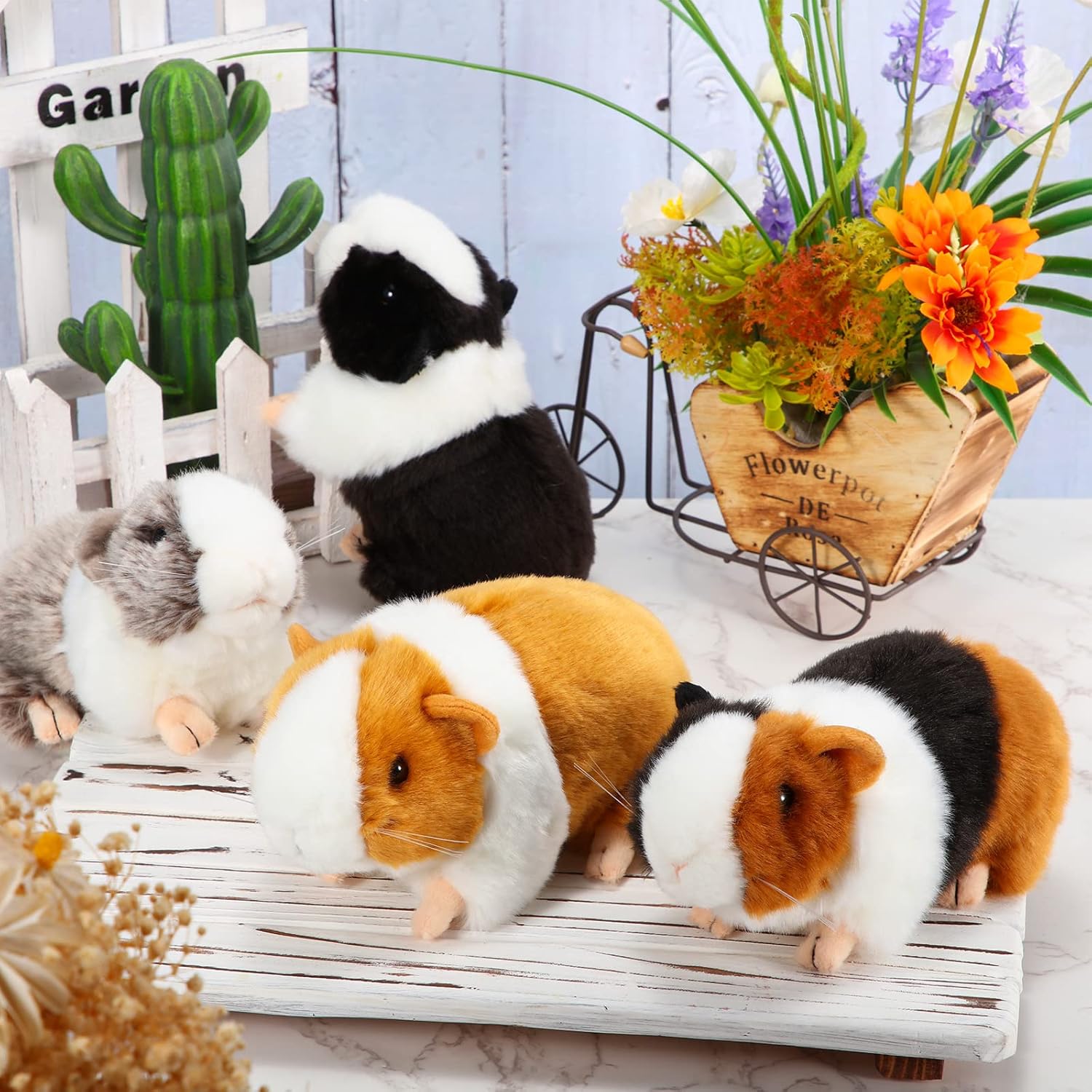 HyDren 4 Pcs 8 Inch Guinea Pig Stuffed Animal Cute Guinea Pig Plush Toy Realistic Stuffed Plushie for Boys Girls Birthday Party Supplies Gifts - Image 4