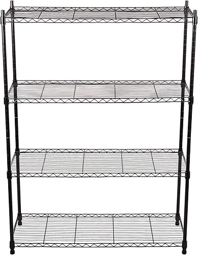 Miniatura 4 de Elevon Estantería de almacenamiento ajustable de 4 estantes (capacidad de carga de 350 libras por estante), estante organizador de alambre de acero,