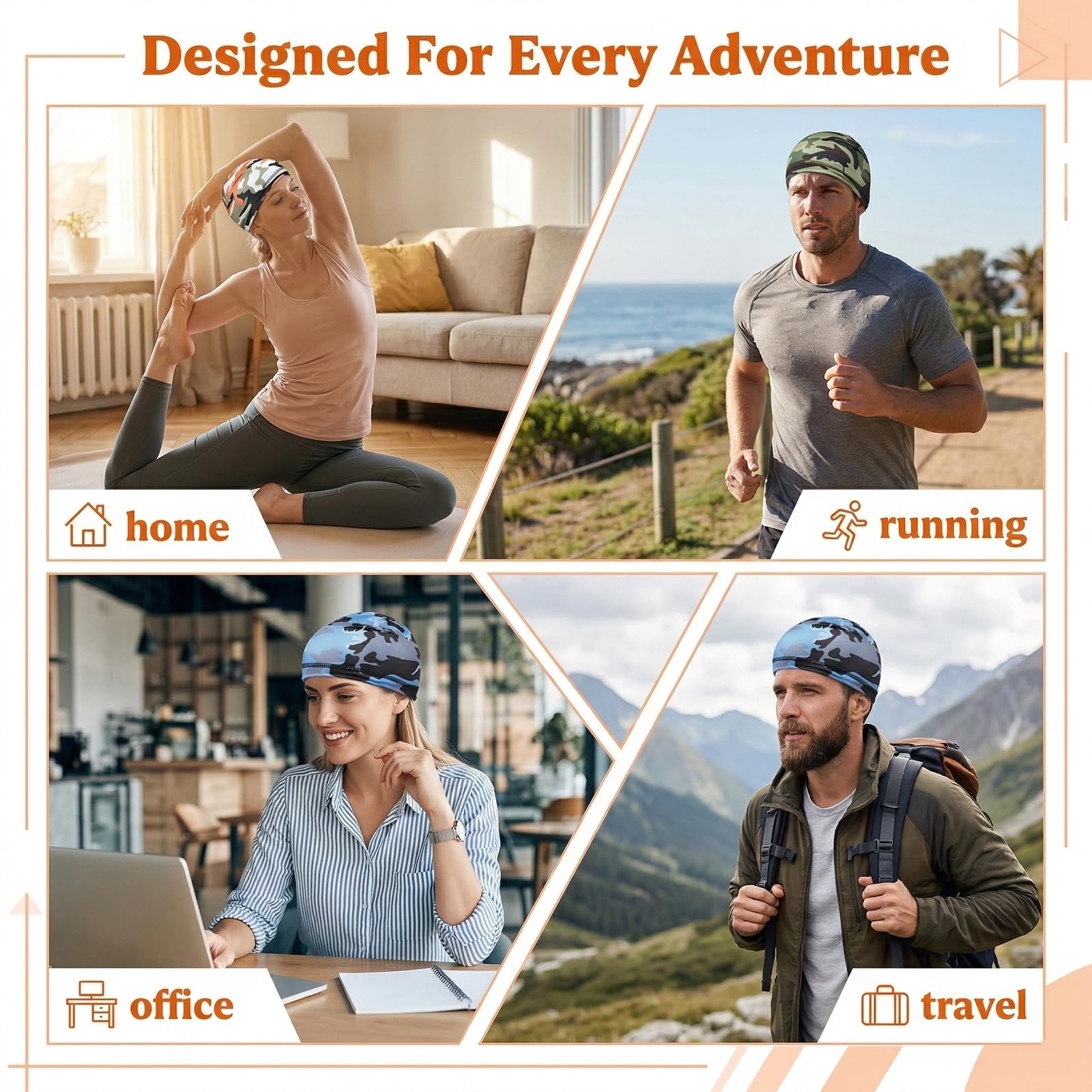 3x Gorro de Ciclismo, Gorro Bajo Casco Ciclismo Hombre Bandana Gorro de Ciclismo Protección UV Sotocasco Bici Verano Gorro para Casco de Bicicleta para Mujeres Hombres Actividades al Aire Libre
