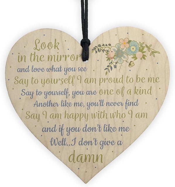 RED OCEAN Friendship Sign Inspirational Shabby Chic Wooden Heart Plaque Friendship Gift FRIEND Birthday Thank You