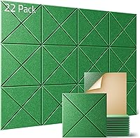 Vista 86 de Sonicism Paquete de 12 paneles acústicos de pared autoadhesivos, paneles de espuma a prueba de sonido de 12 x 12 x 0.4 pulgadas, paneles decorativos