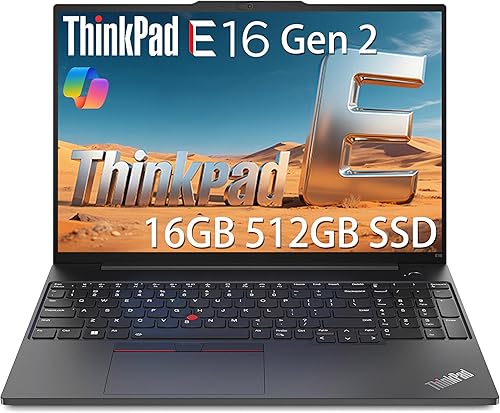 Lenovo ThinkPad E16 Gen 2 Laptop de Negocios (16" FHD+ Antirreflejo, AMD Ryzen 5 7535U (> Intel i7-1360P), 16GB DDR5, 512GB SSD) Lector de Huella