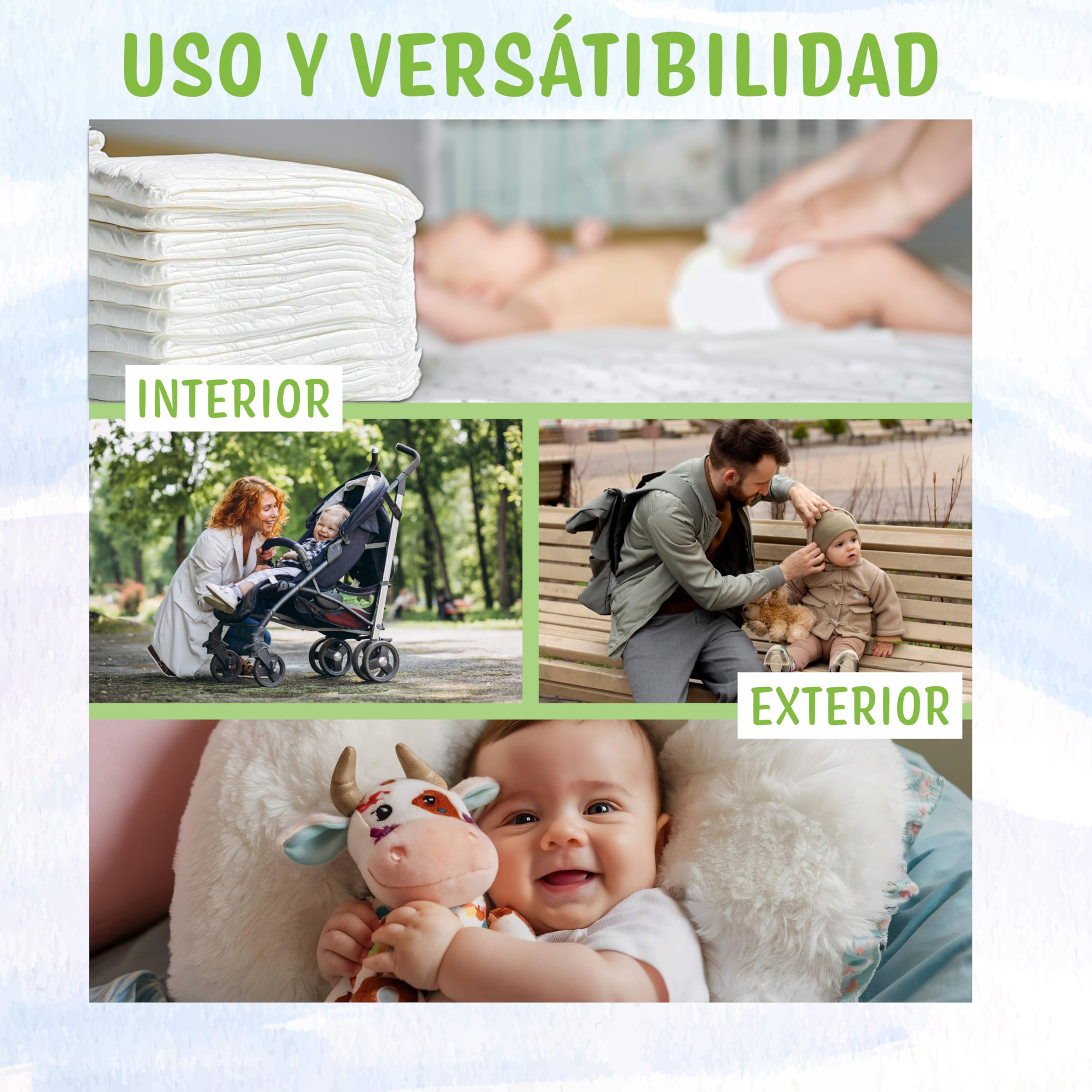 Cambiador Desechable Bebé 60x60 cm | 100 Unidades, 4 Paquetes | Cambiador Bebé, Empapadores Bebé Absorbente