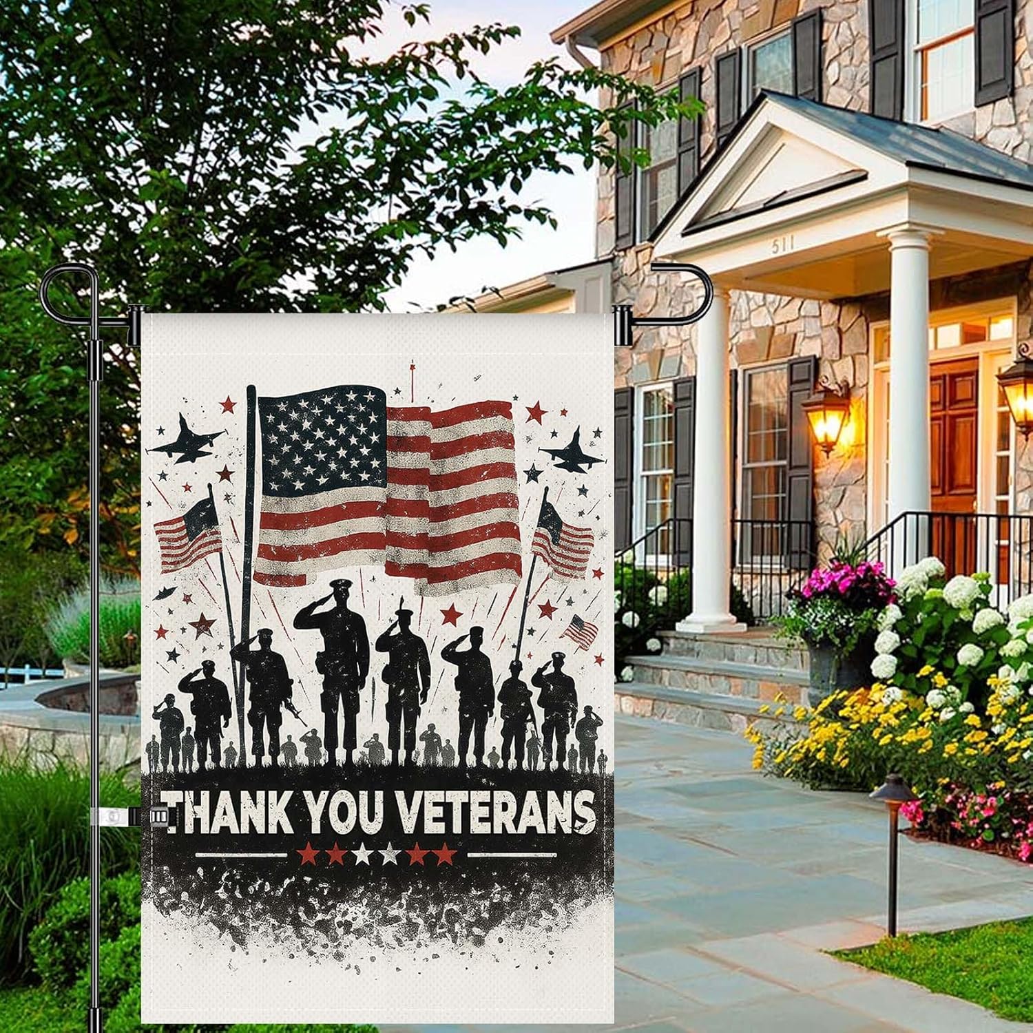 Thank You Veterans Garden Flag 12x18 Inch Double Sided Veterans Day Patriotic Flag Decorations Polyester Decorative Indoor Outdoor Yard Holiday - Image 8