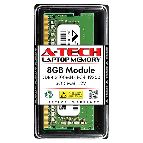 A-Tech 8GB DDR4 2400 MHz SODIMM PC4-19200 (PC4-2400T) CL17 Non-ECC Laptop RAM Memory Module