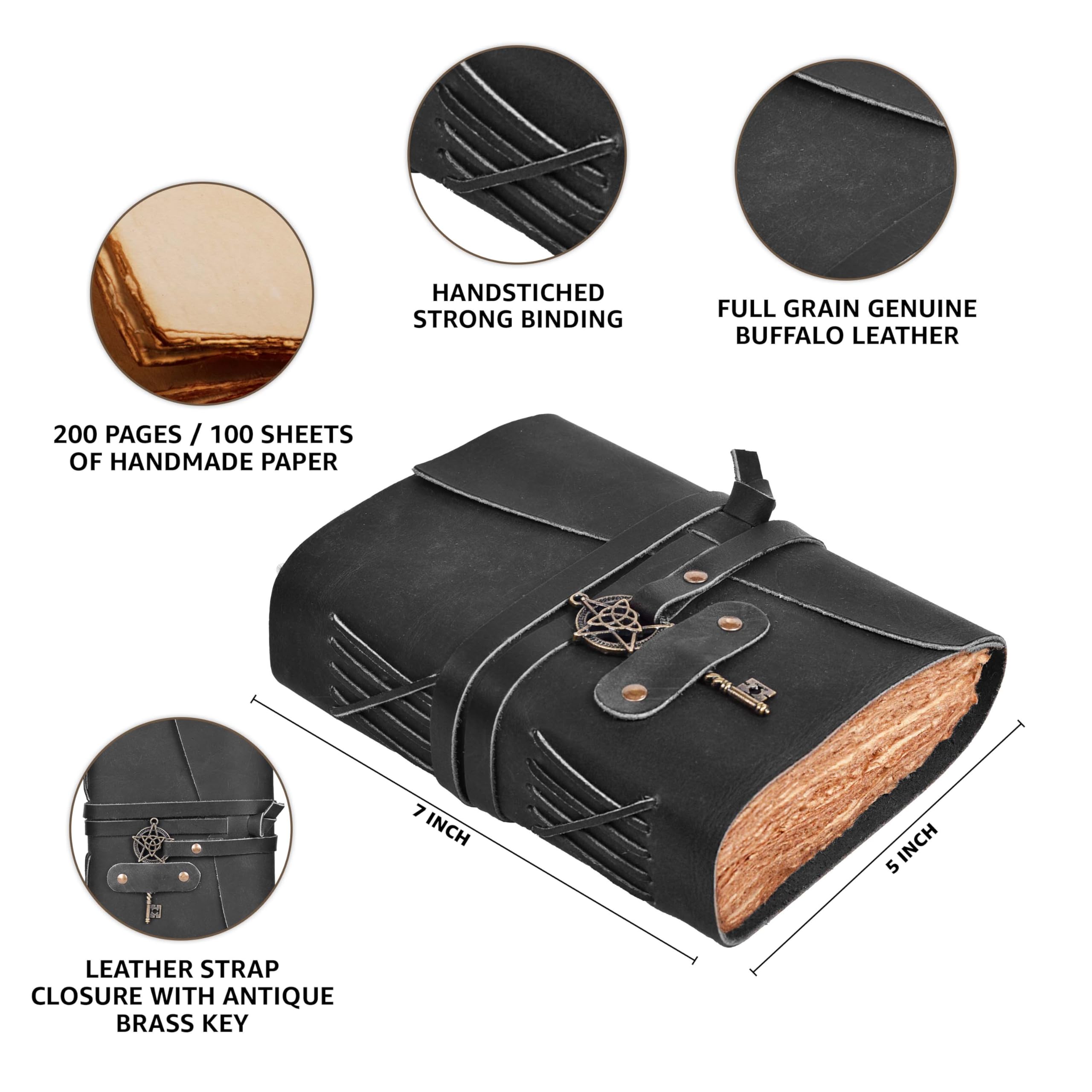 Amazon.co.jp: LEATHER VILLAGE Leather Bound Vintage Journal for